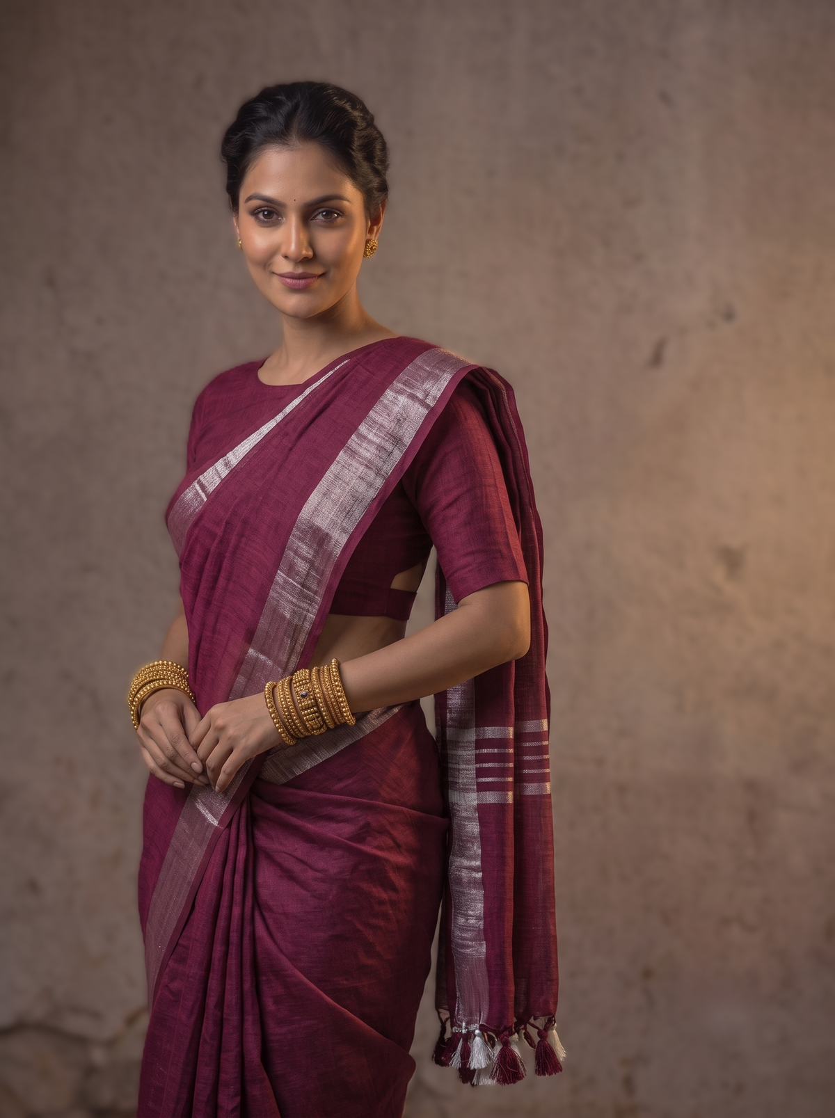 D-Linen Cotton Saree