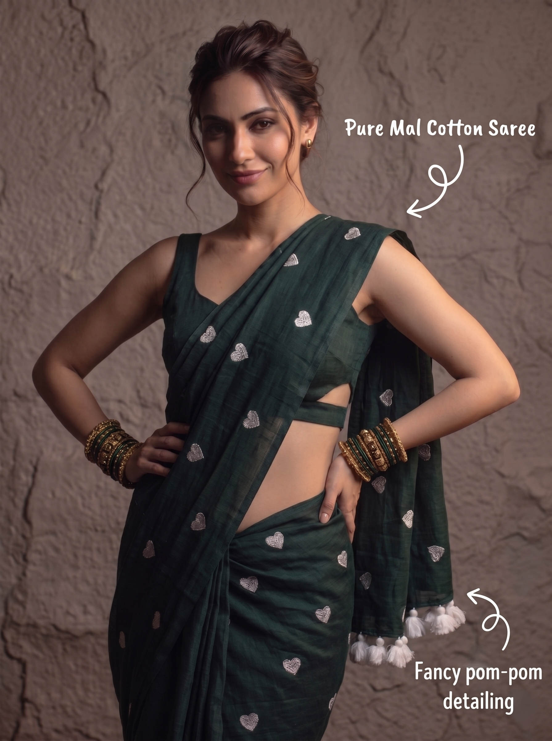 Hridaya Pure Mal Cotton Saree