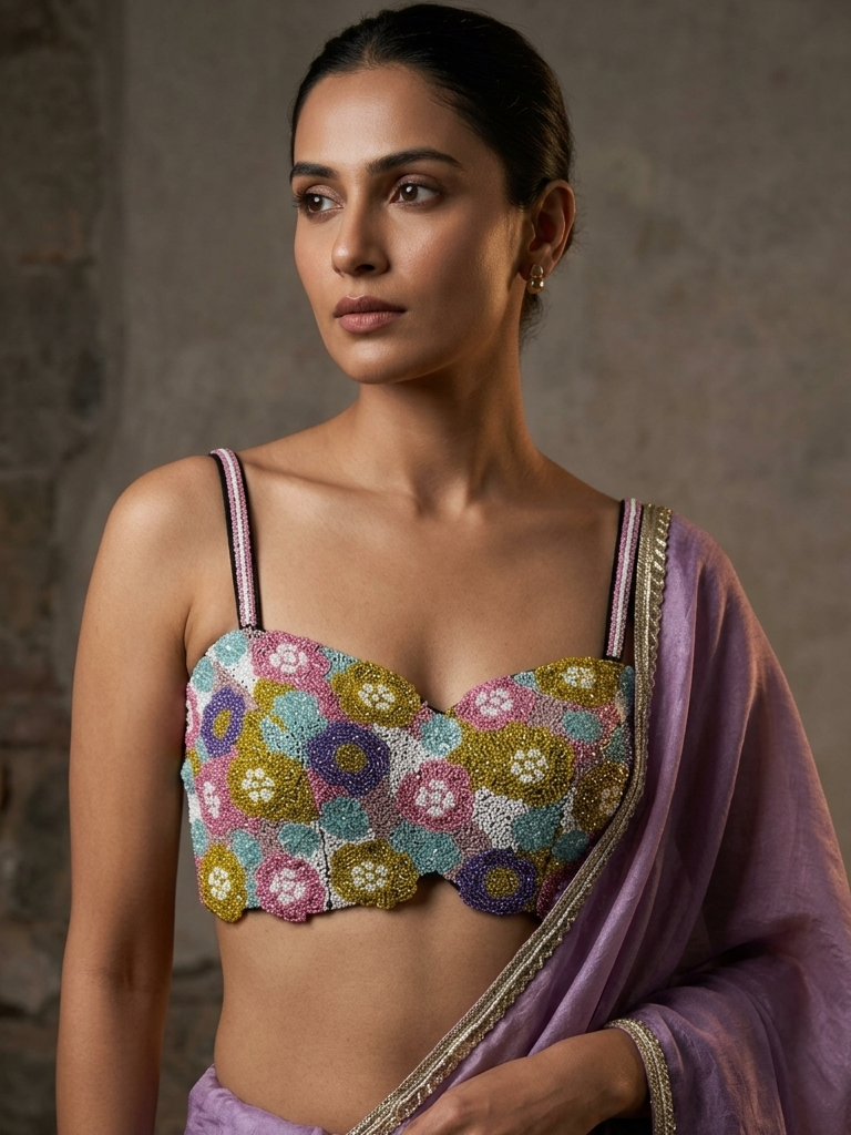 Regal Pearl Statement Saree Set