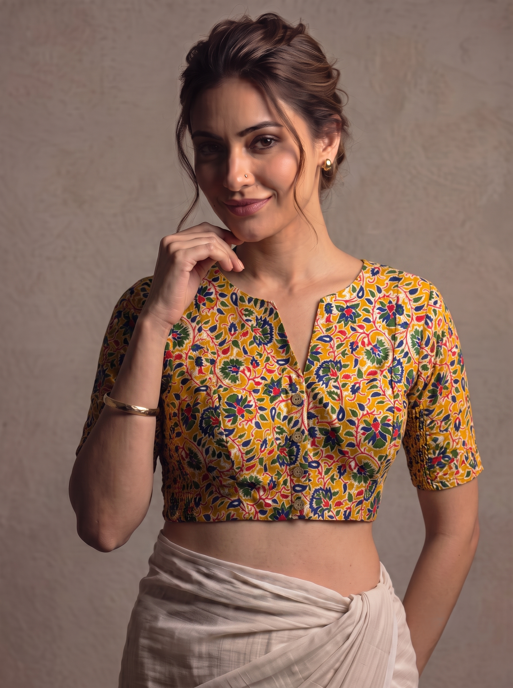 Comfort Fit Cotton Print Blouse