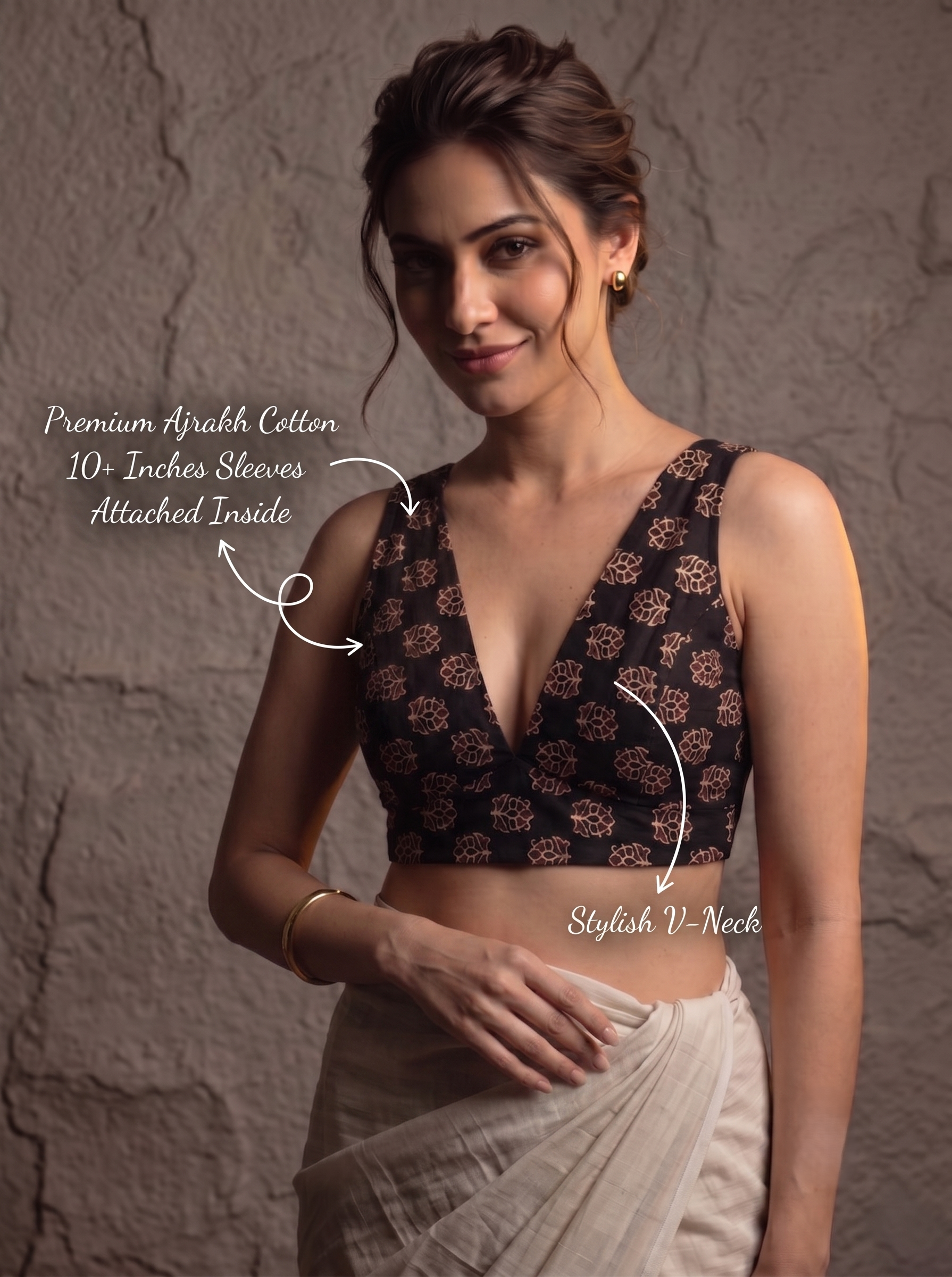 Ajrakh V neck