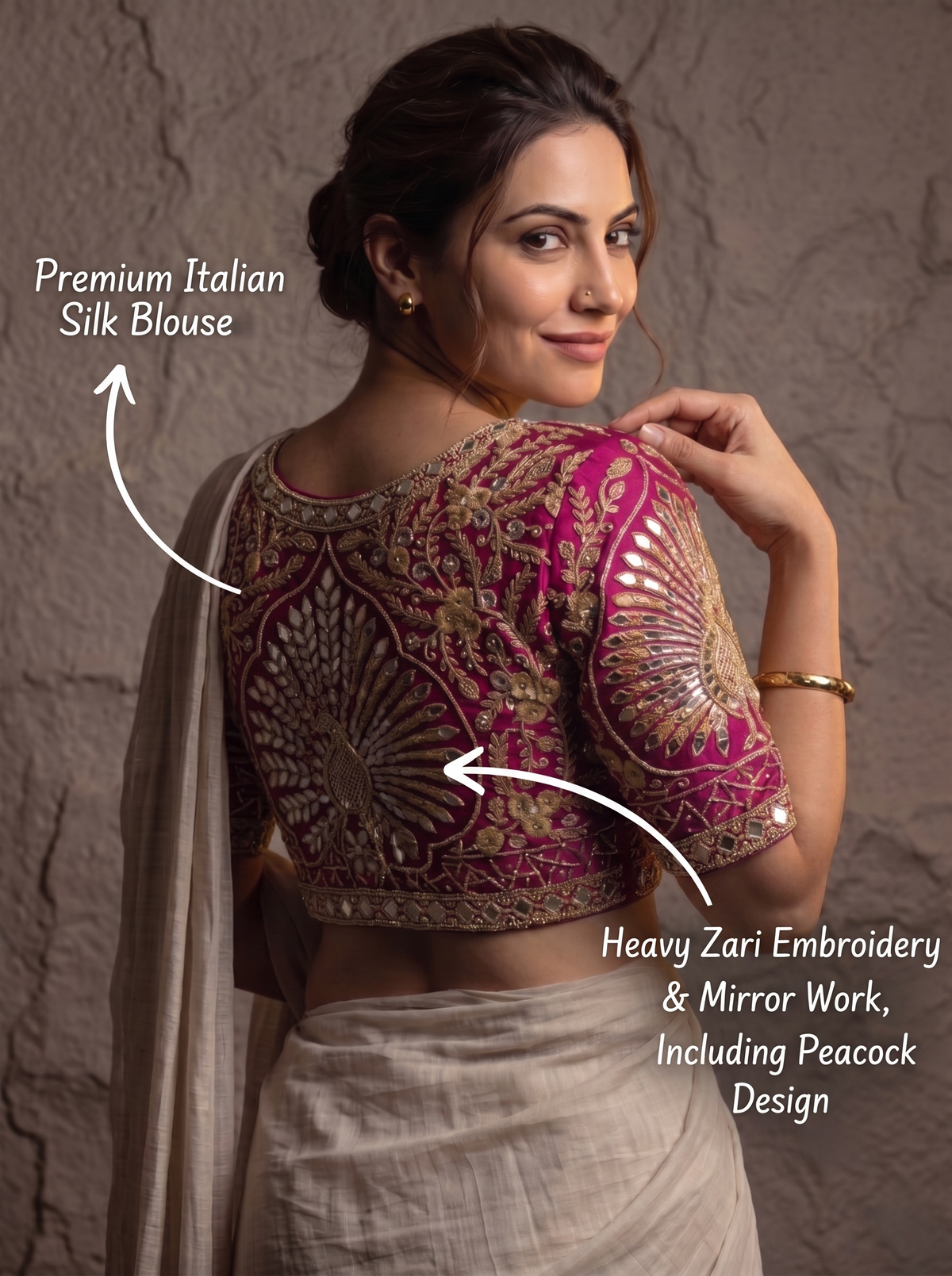 Zara Embroidered Silk Blouse