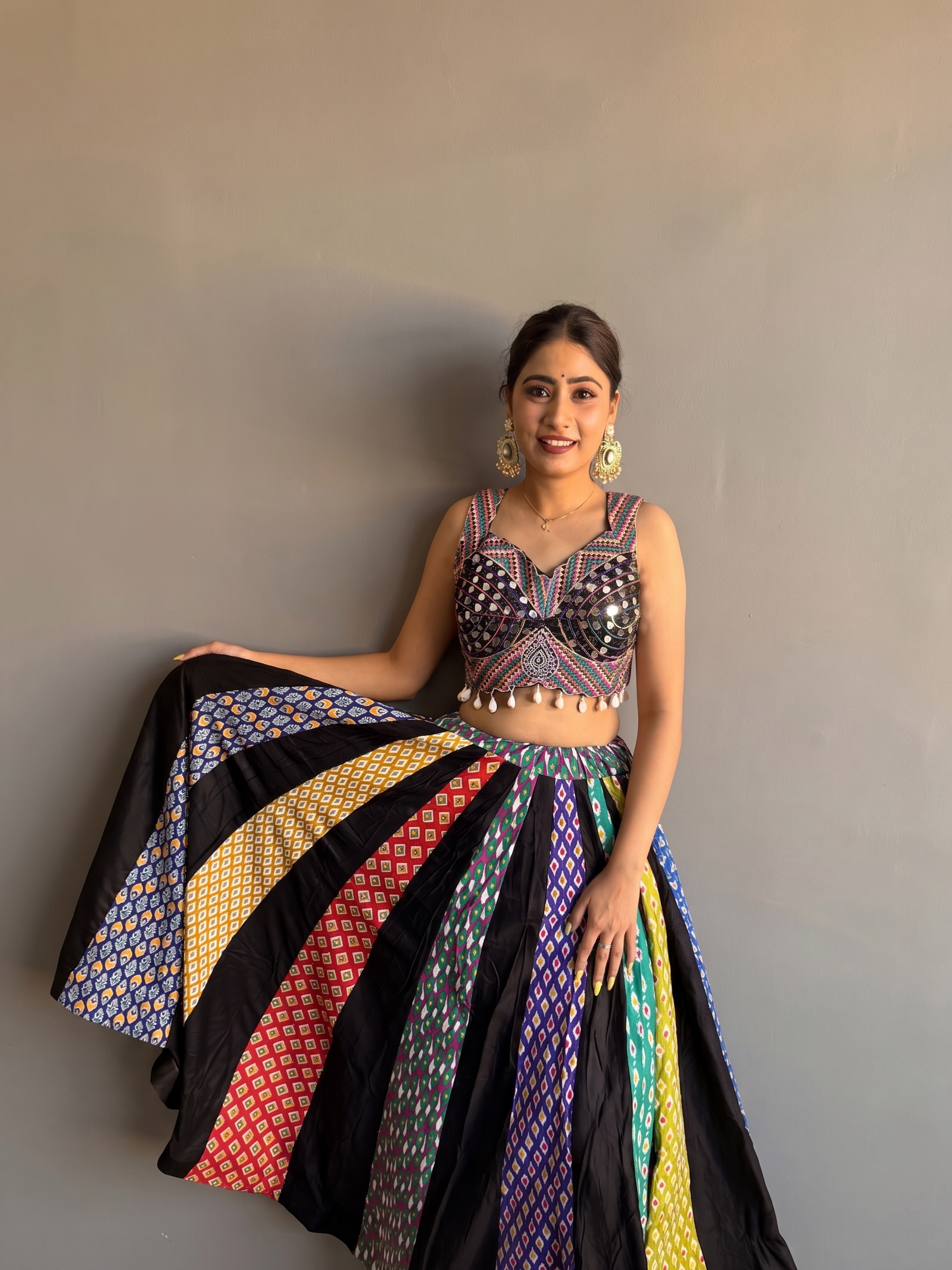 Navratri Mirror Work Lehenga Set