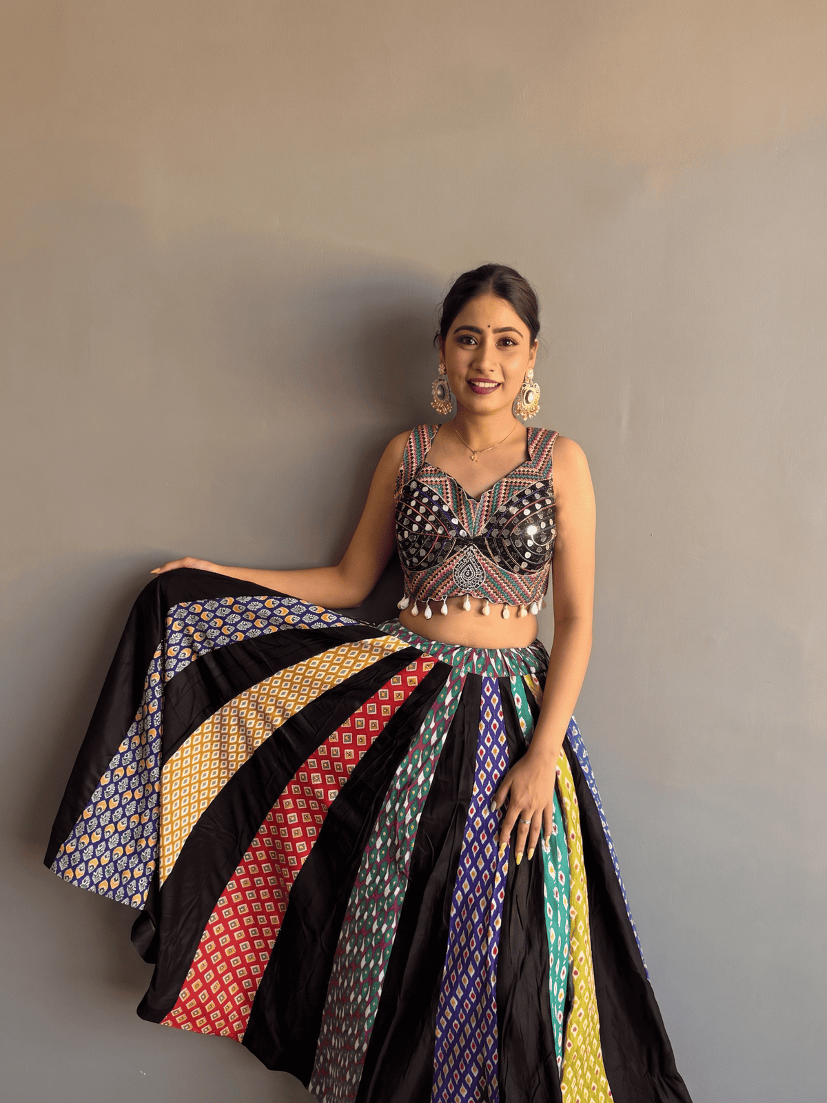 Navratri Mirror Work Lehenga Set