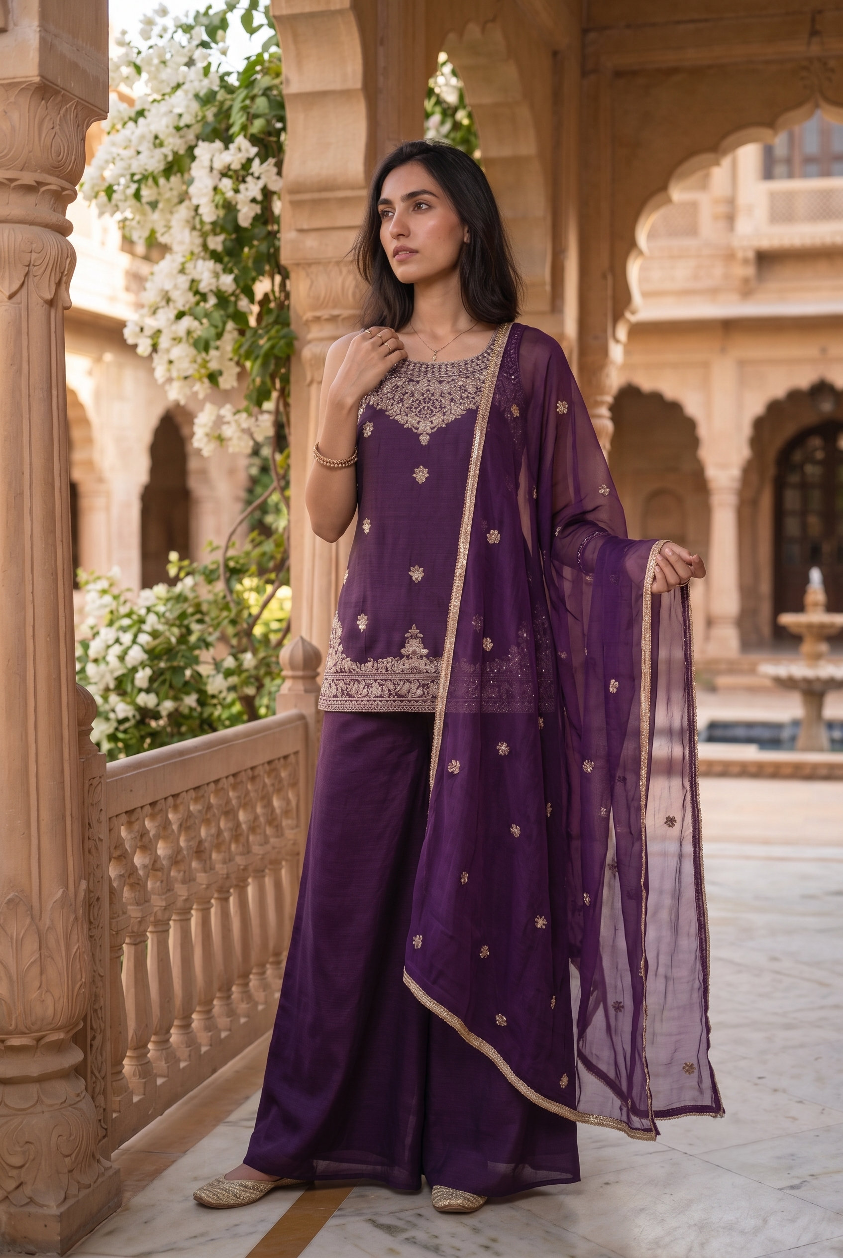 Mehreen Rangoli Crush Purple Co-Ord Set