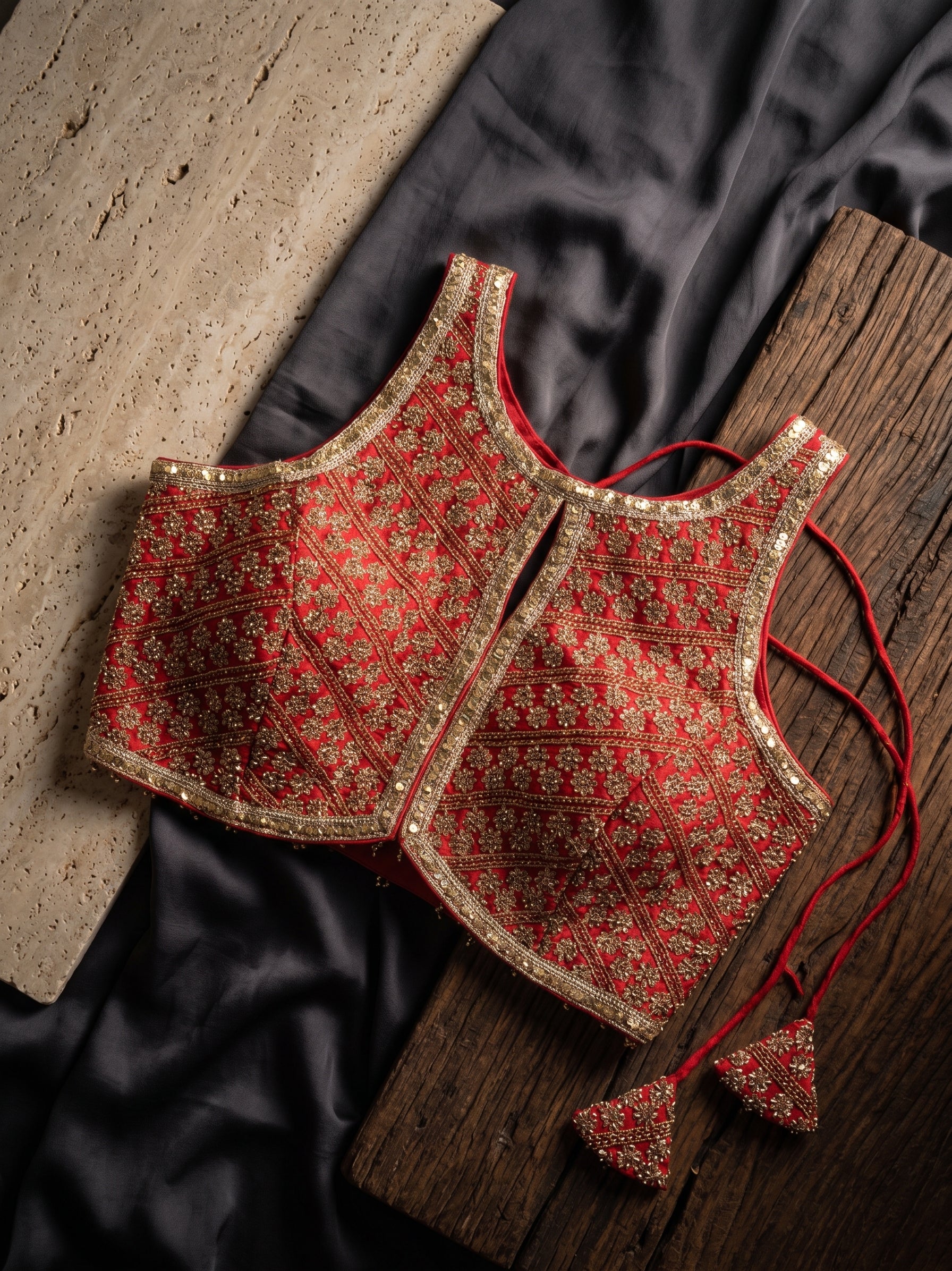 Heavy Stone Work Designer Lace Blouse