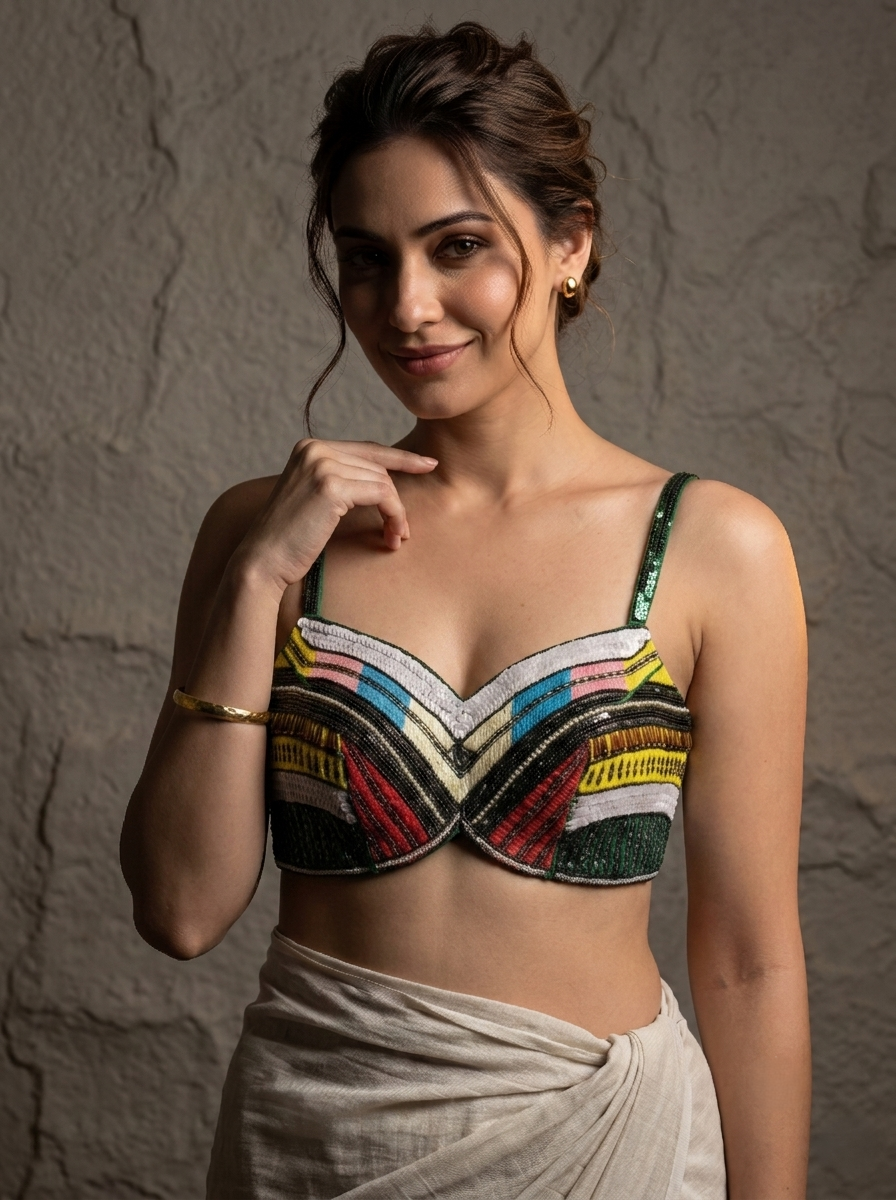 Elegant Silk Handcrafted Blouse