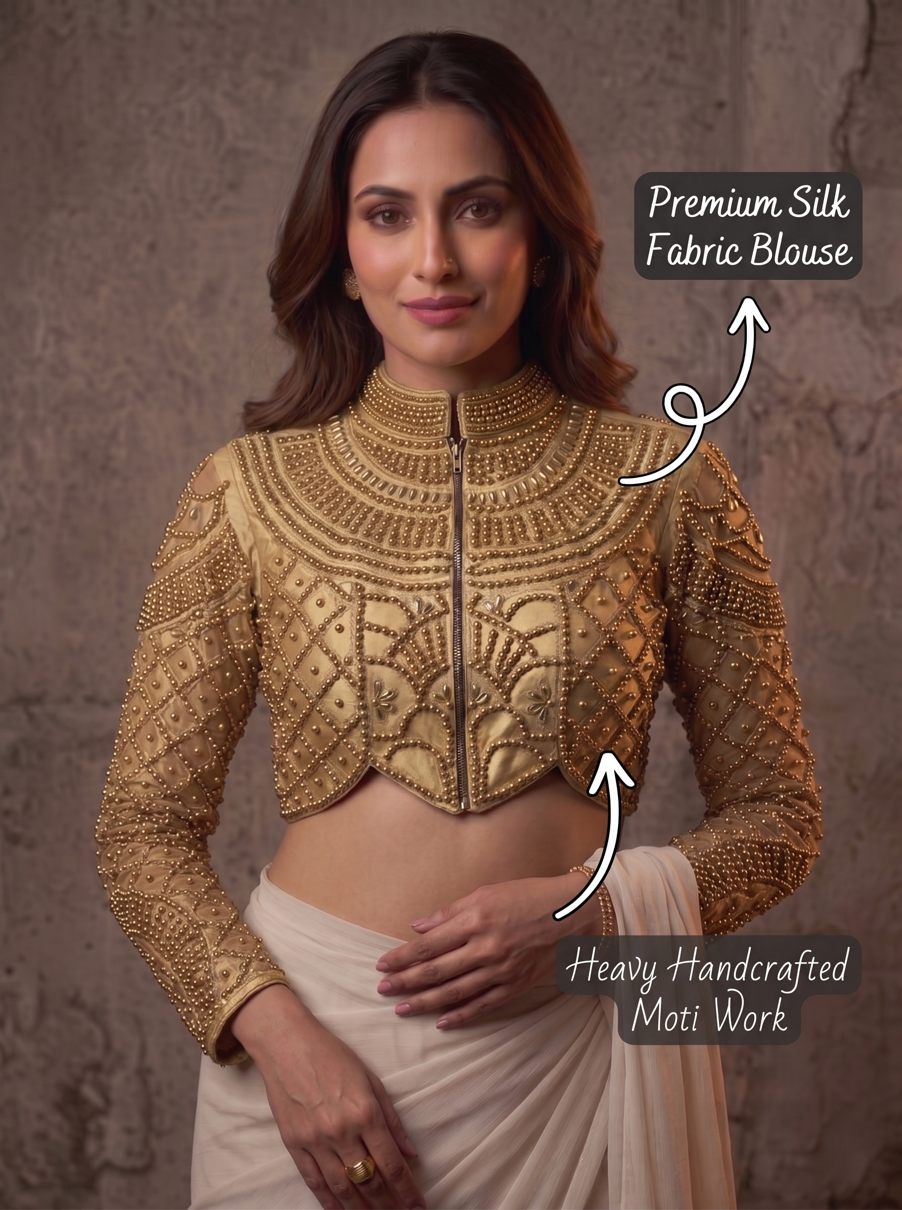 Moti Royale Net Full Sleeves Blouse
