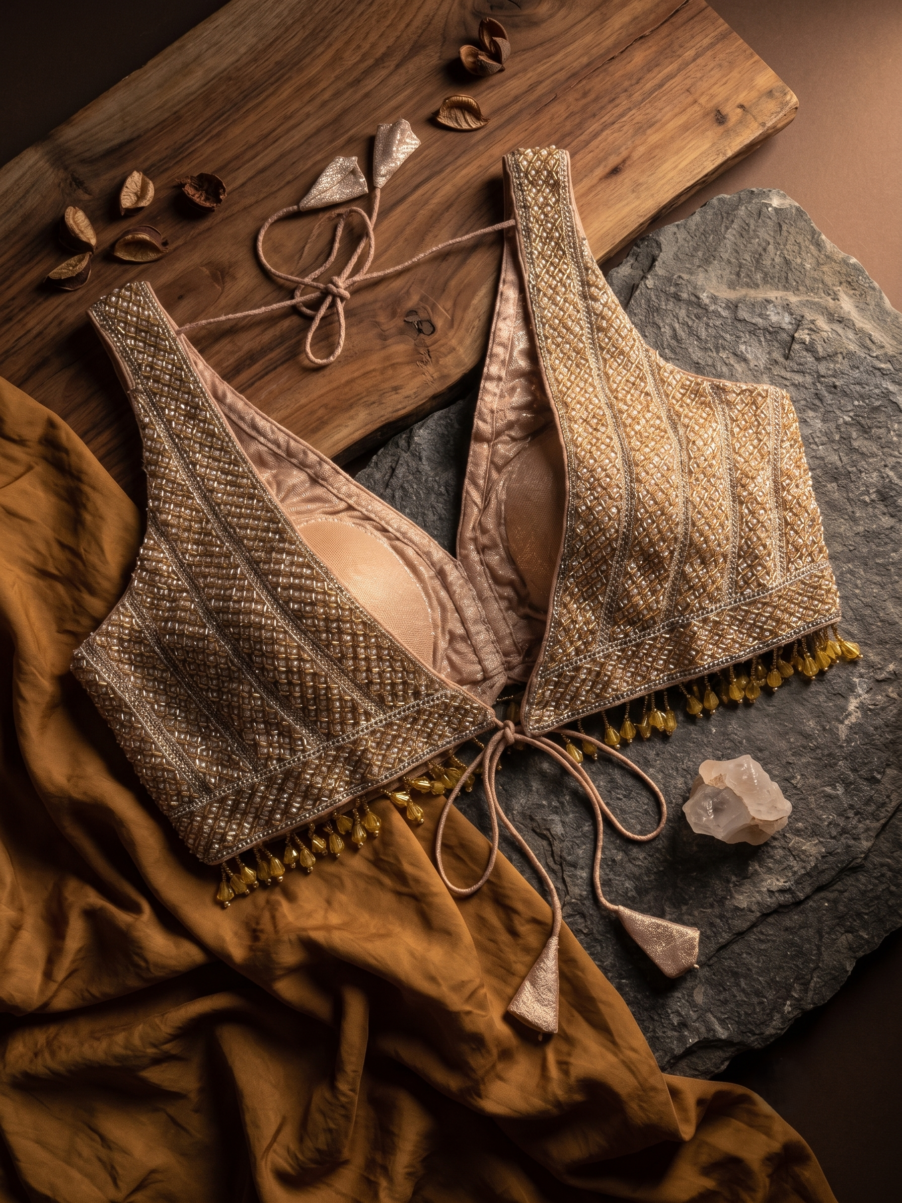 Shraddha Pearl Lace Work Blouse