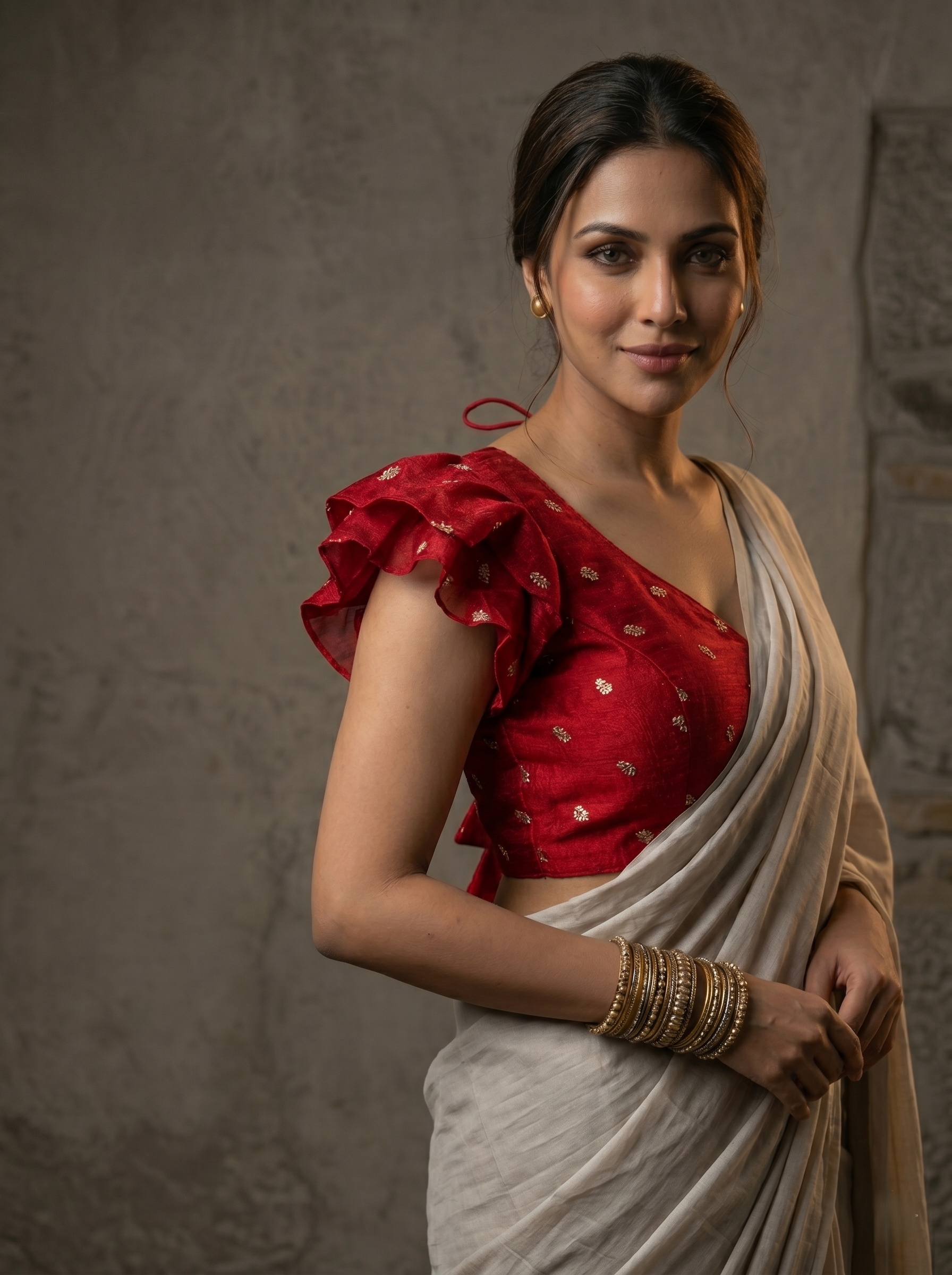 Elegant Frill Vichitra Silk Blouse