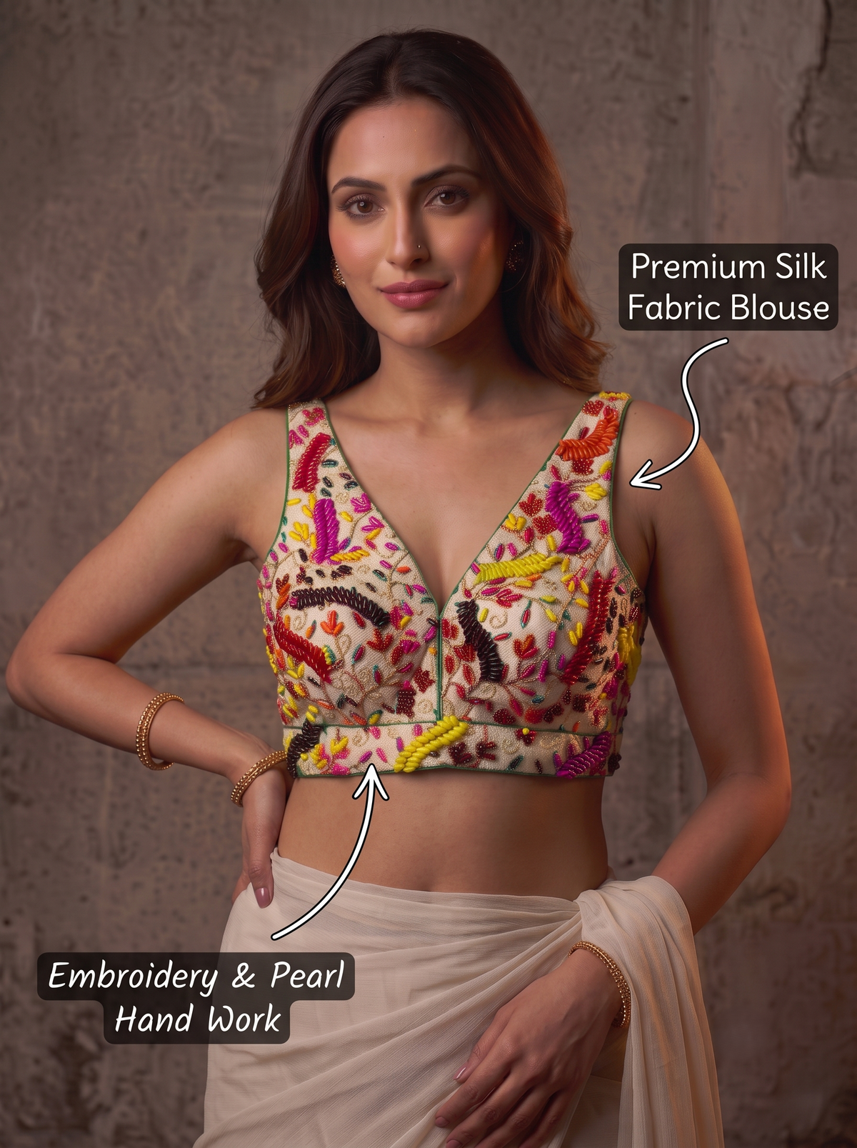 Pearl Aura V-Neck Blouse