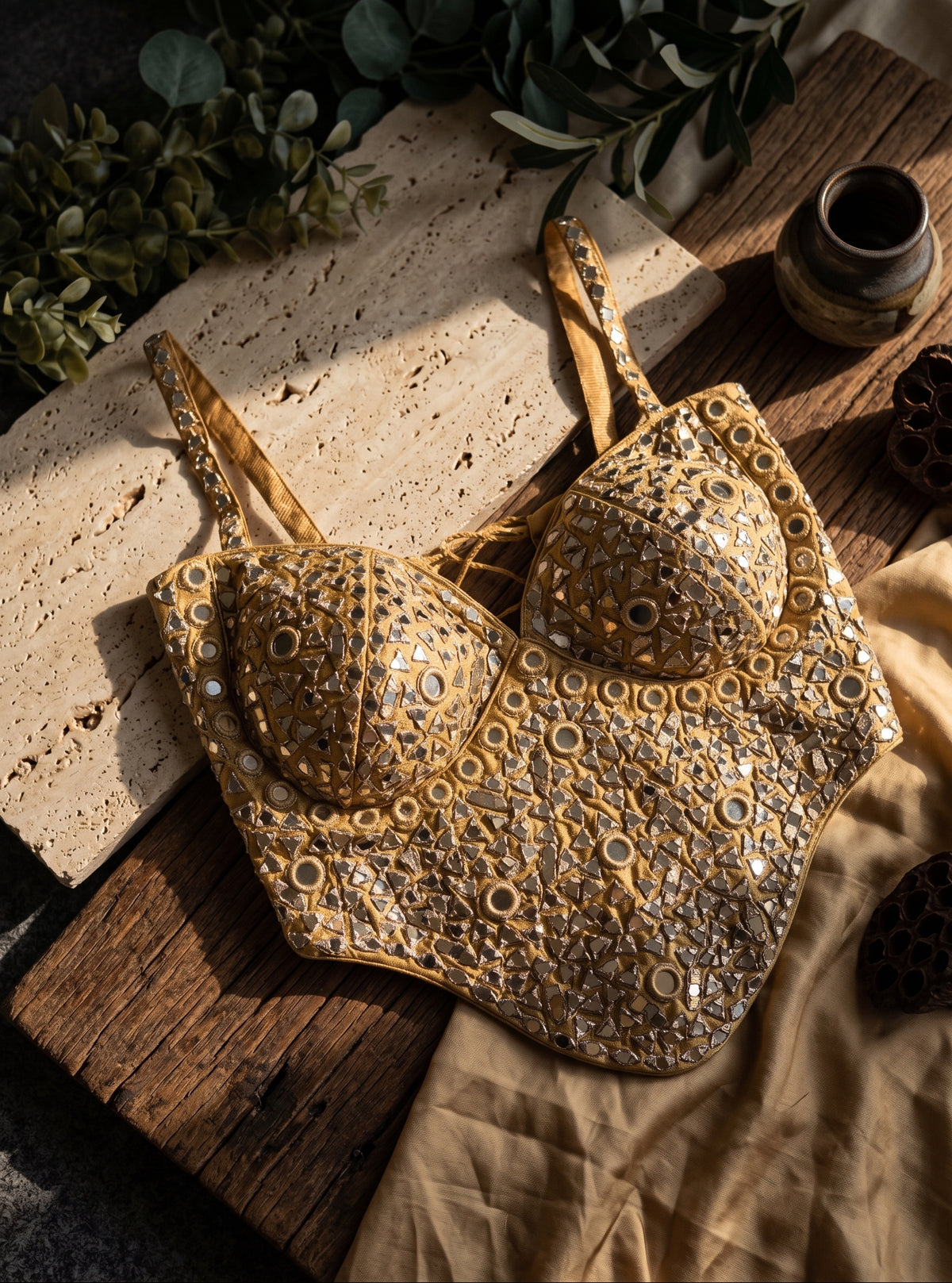 Aafreen Silk Mirror Set