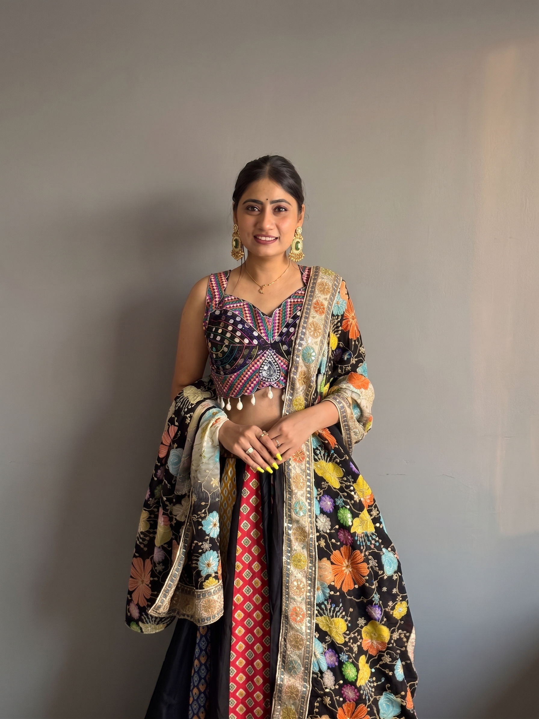 Navratri Mirror Work Lehenga Set