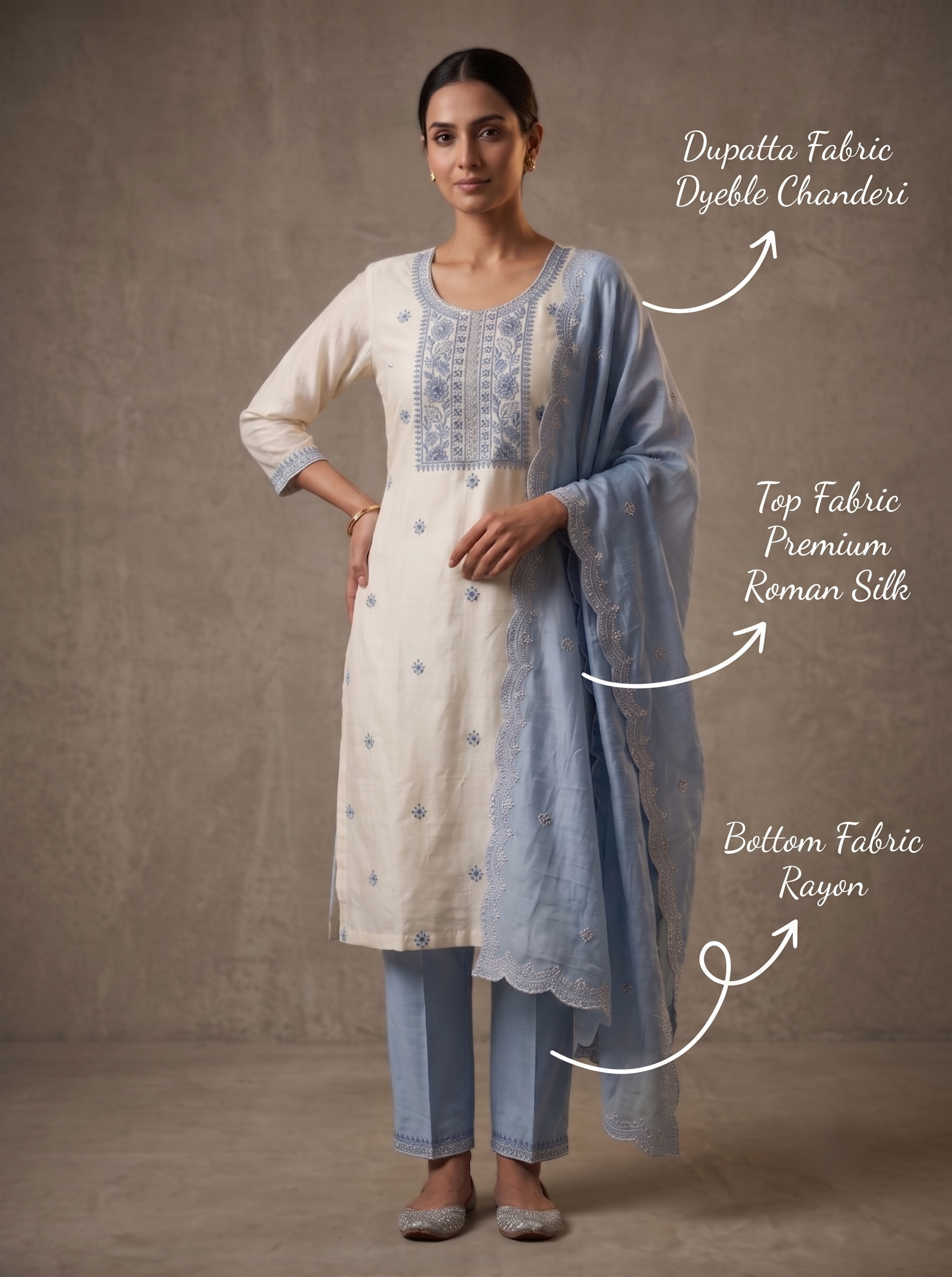 Signature Roman Unstitched Silk Suit