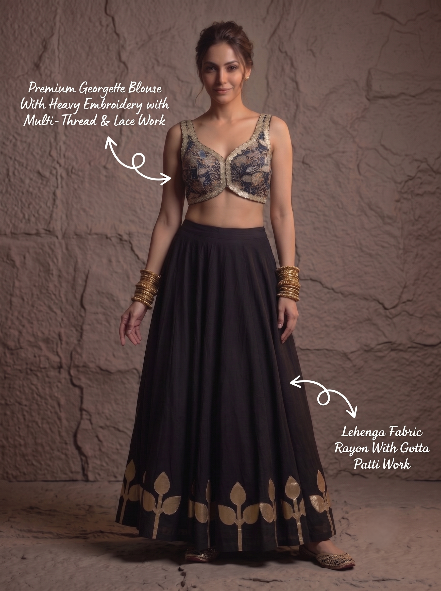 Rajwadi Gamthi Lehenga Set