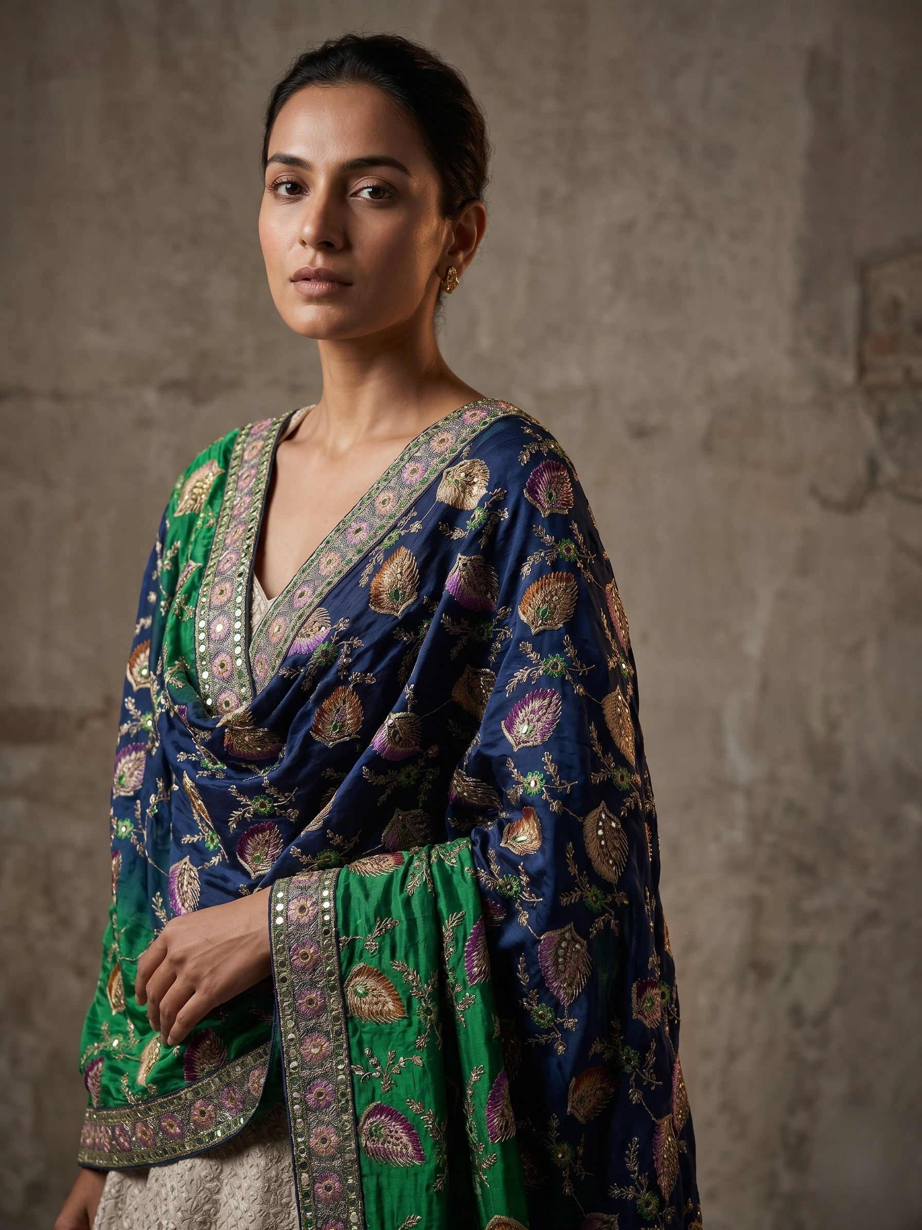 Ira Position Thread Work Dupatta