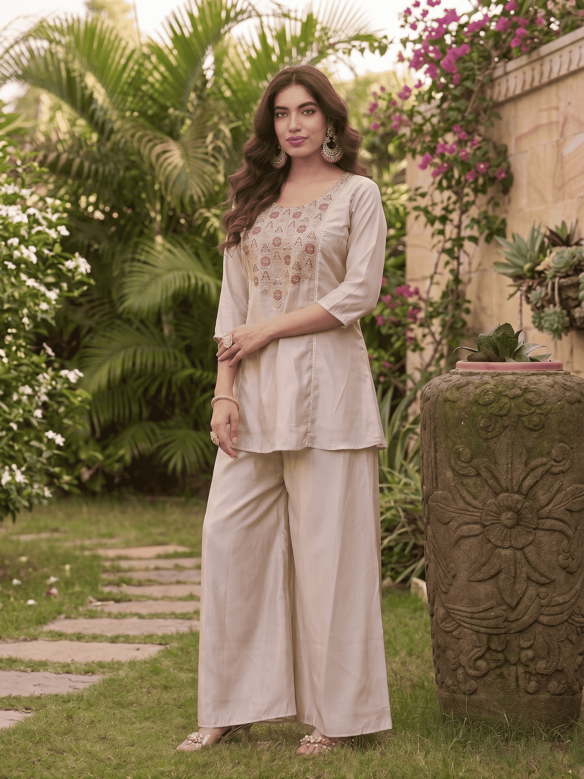Riva Embroidered Hungry Silk Co-Ord Set