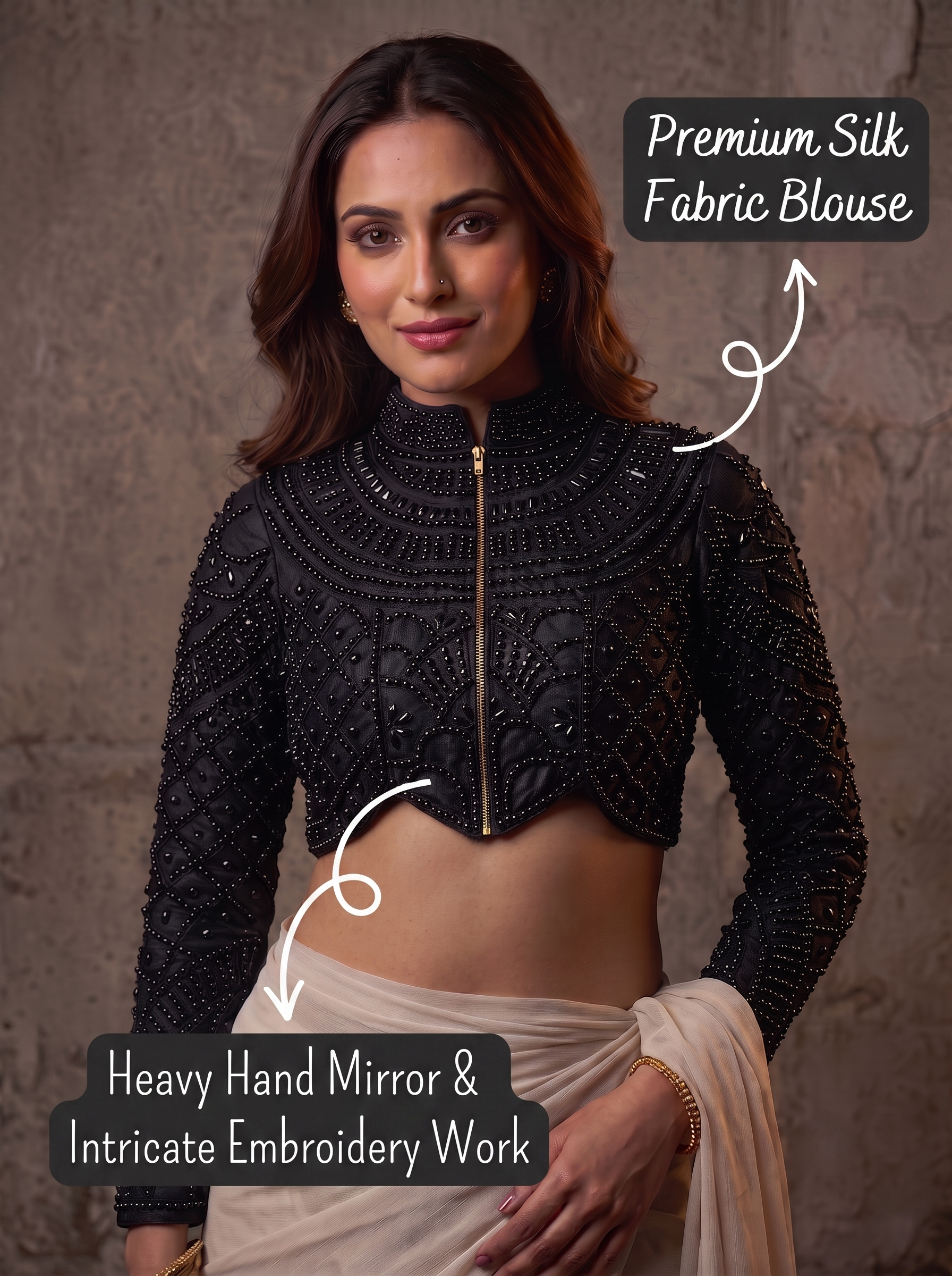 Moti Royale Net Full Sleeves Blouse