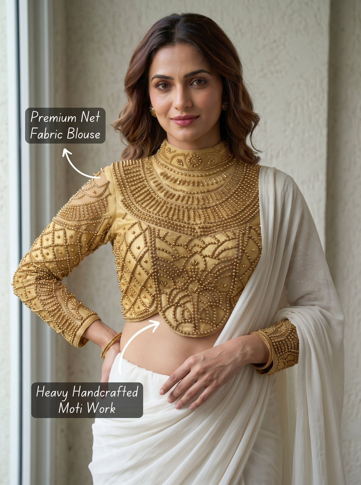 Moti Royale Net Full Sleeves Blouse
