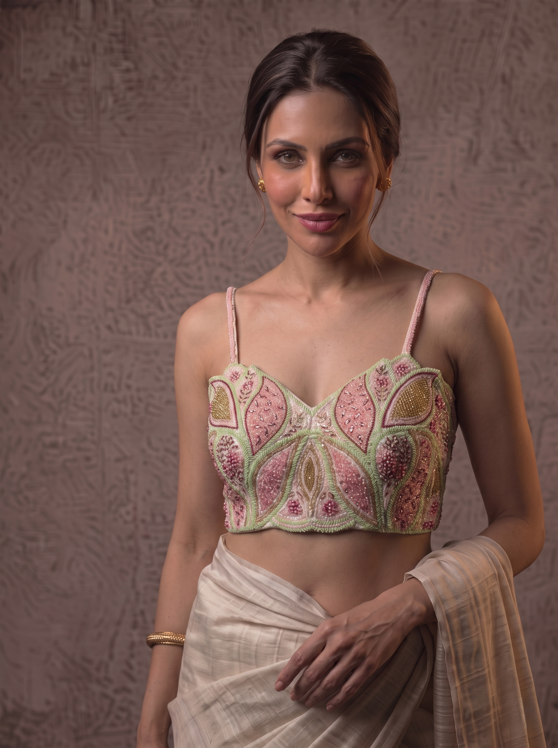 Elegant Silk Handcrafted Blouse