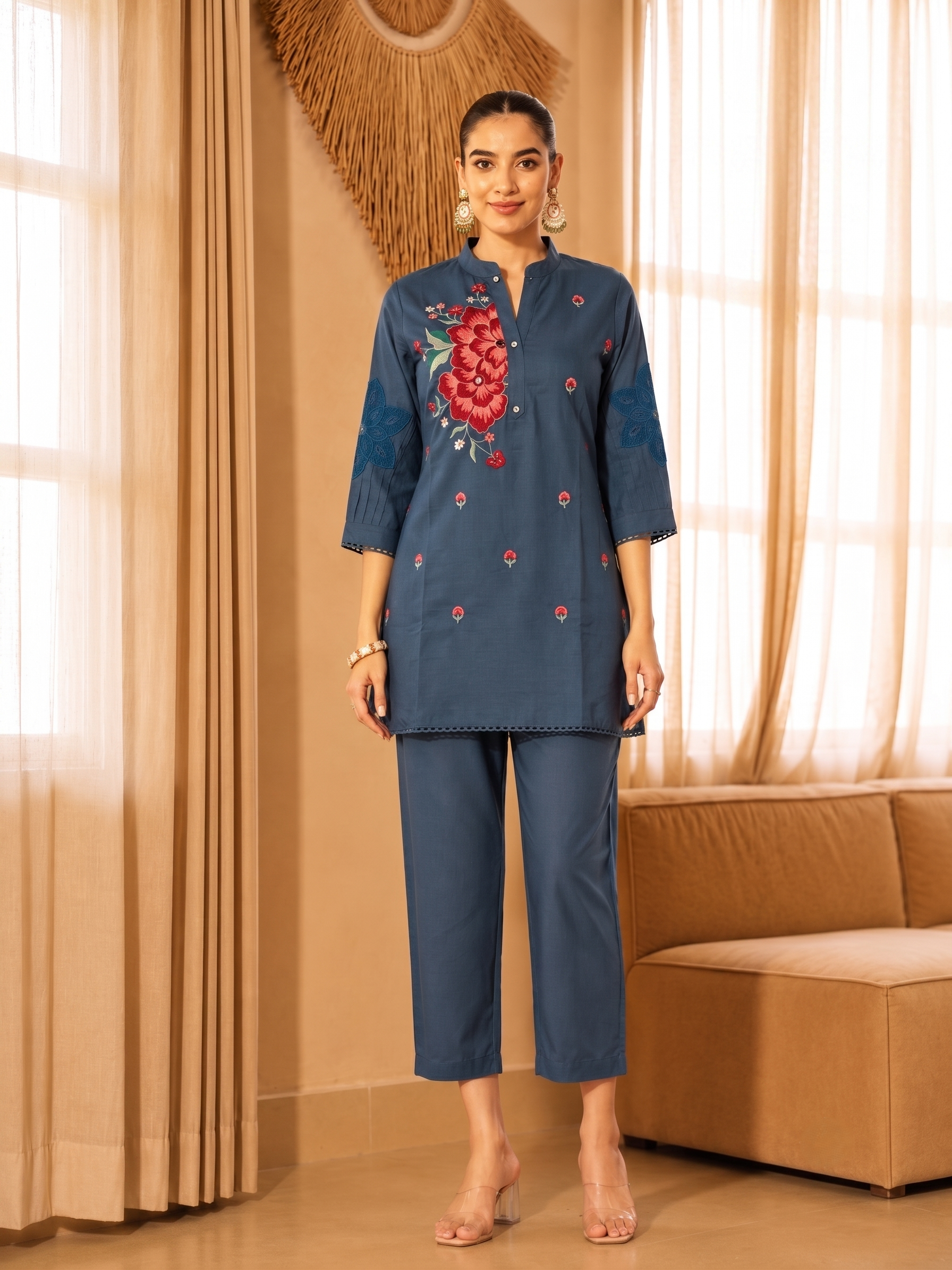 Noor Multi Threadwork Co-Ord Set