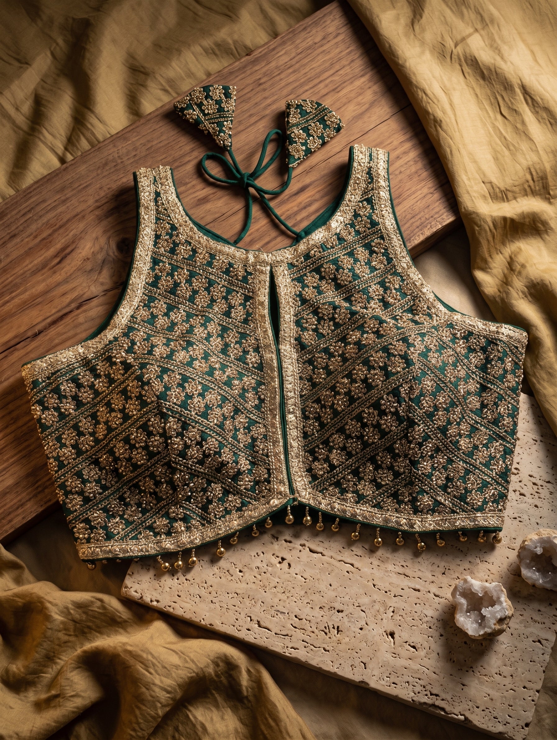Heavy Stone Work Designer Lace Blouse