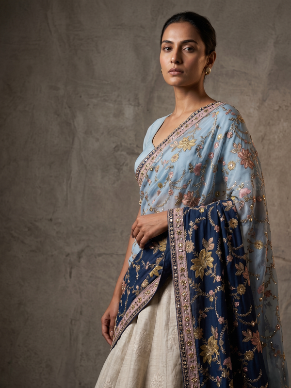 Veda Position Work Chinon Dupatta