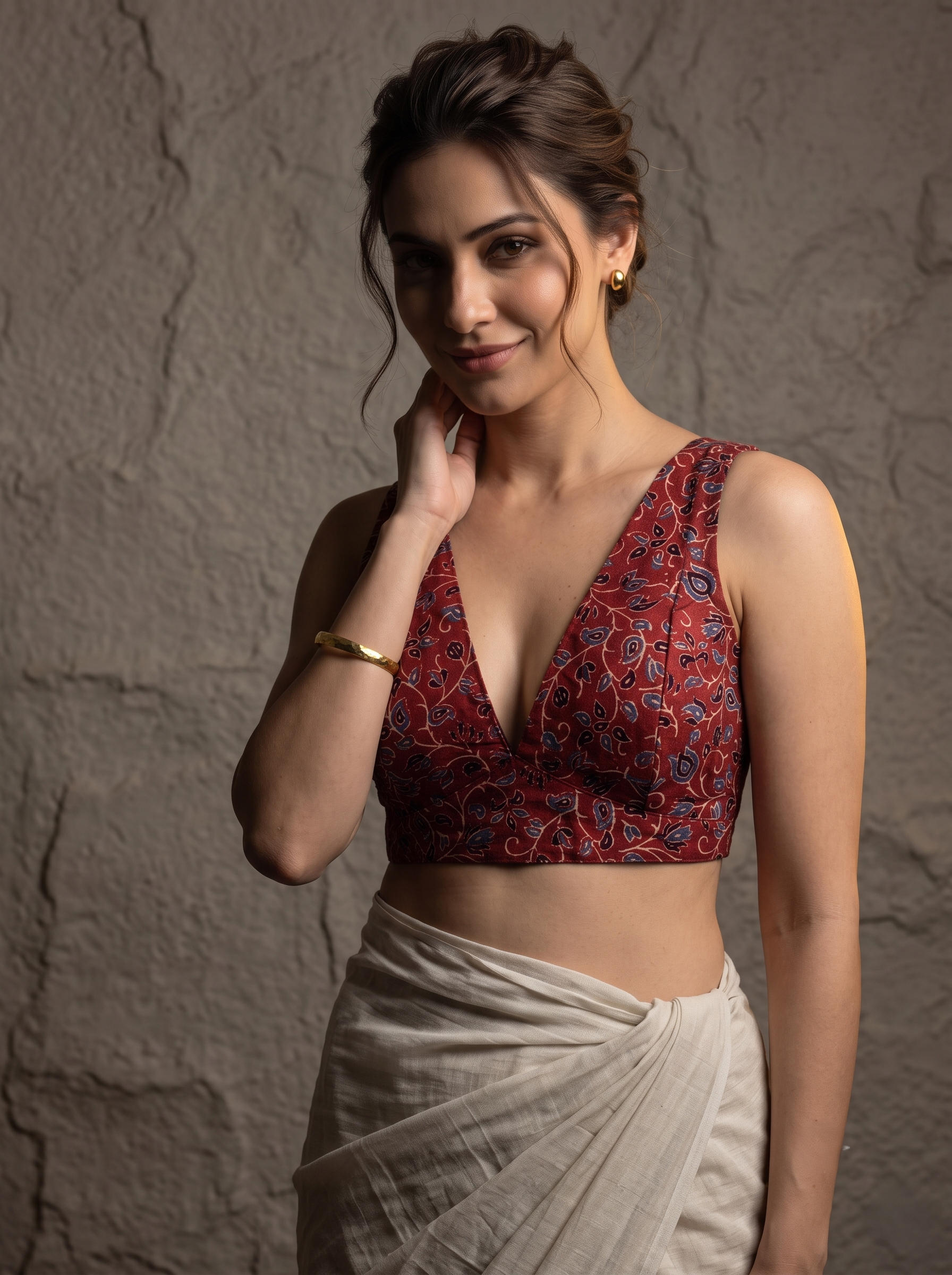 Ajrakh V Neck