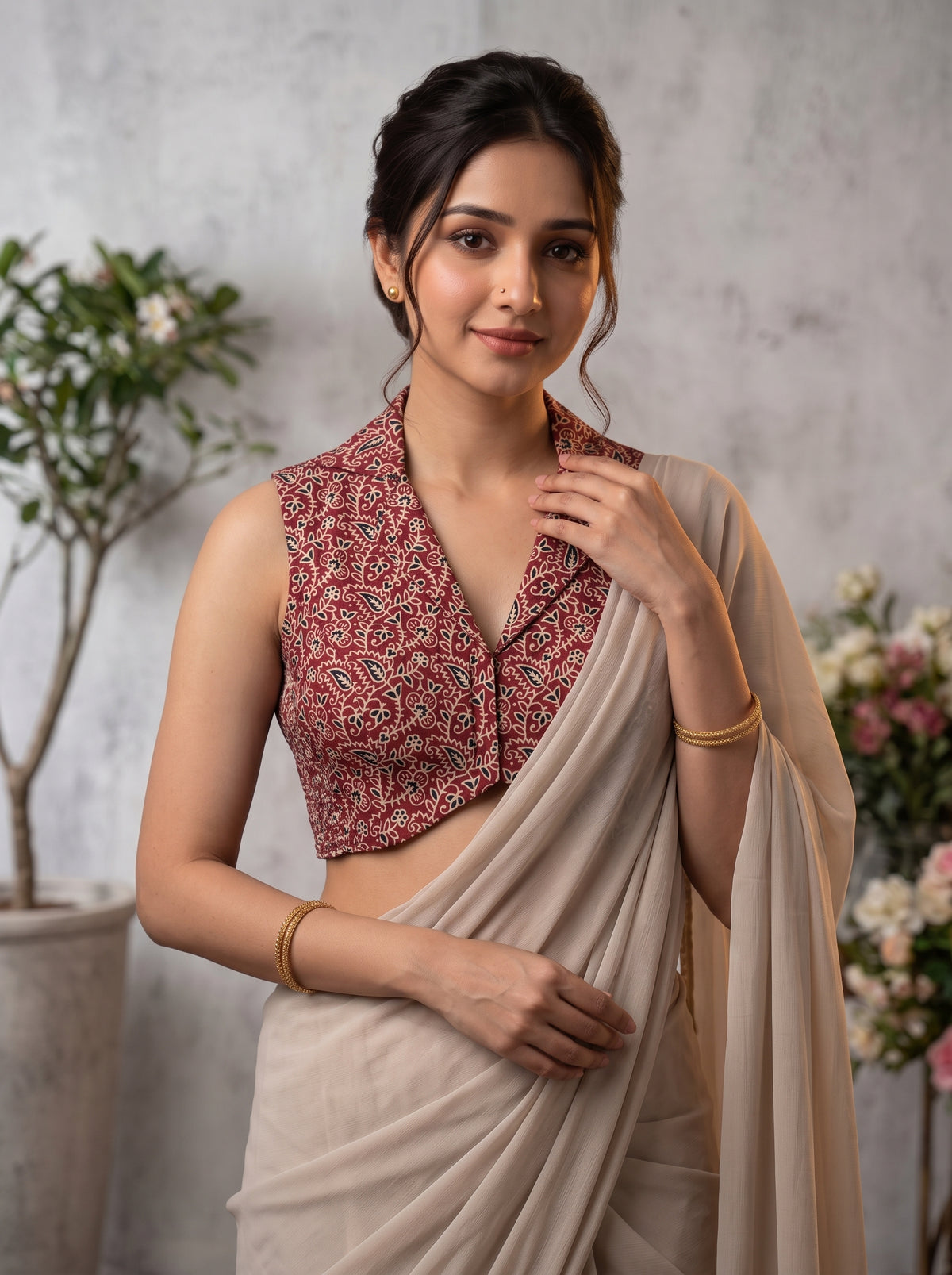 Madhuri Cotton Print Blouse
