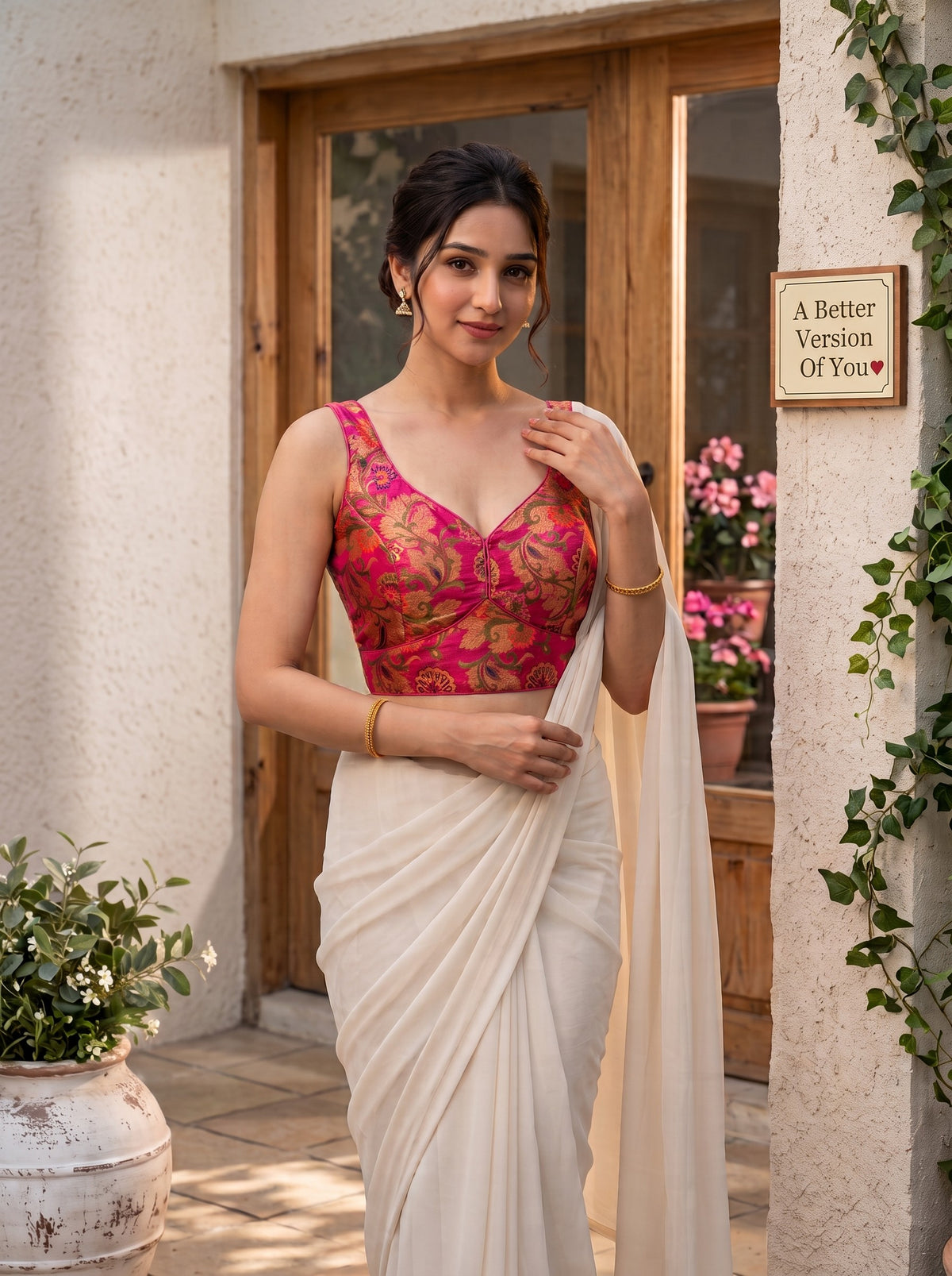 Banarasi Grace Sleeveless Blouse