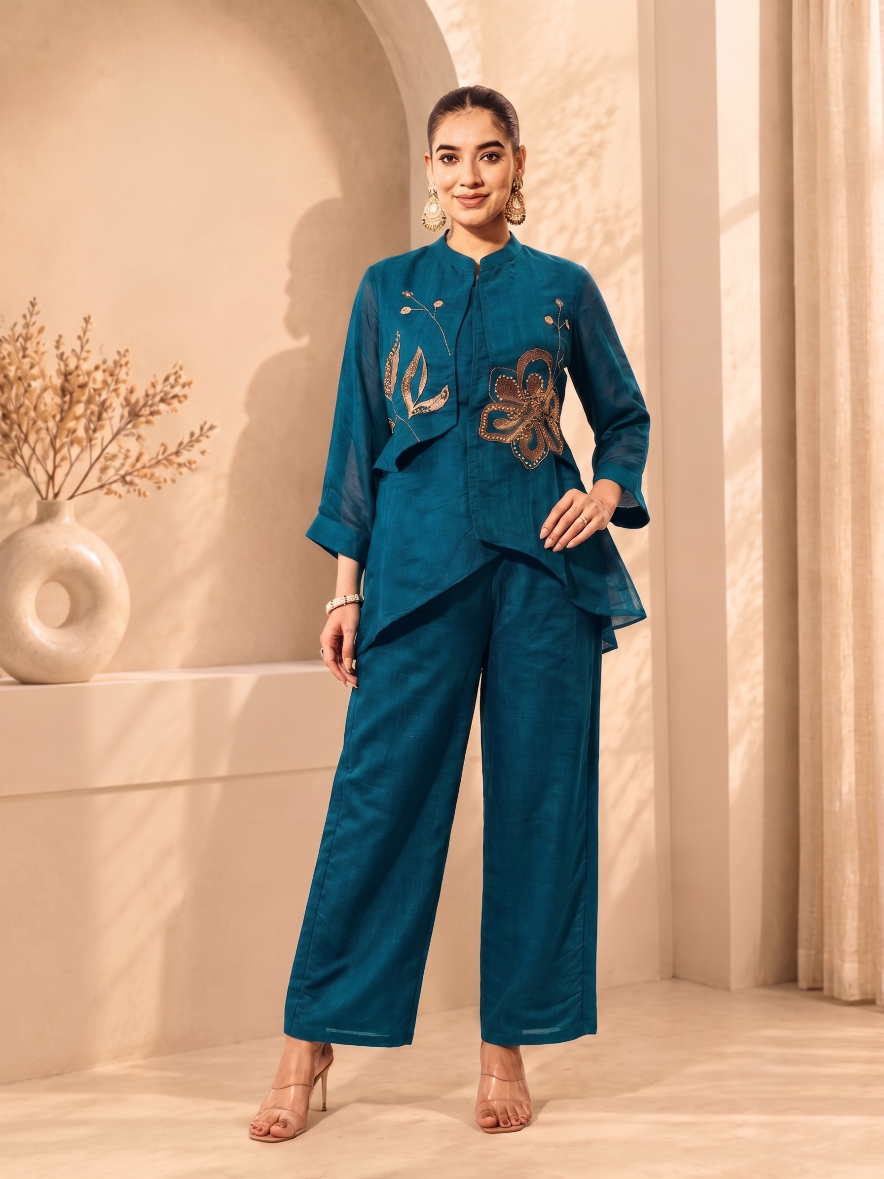 Zarifa Mal Chanderi Co-Ord Set