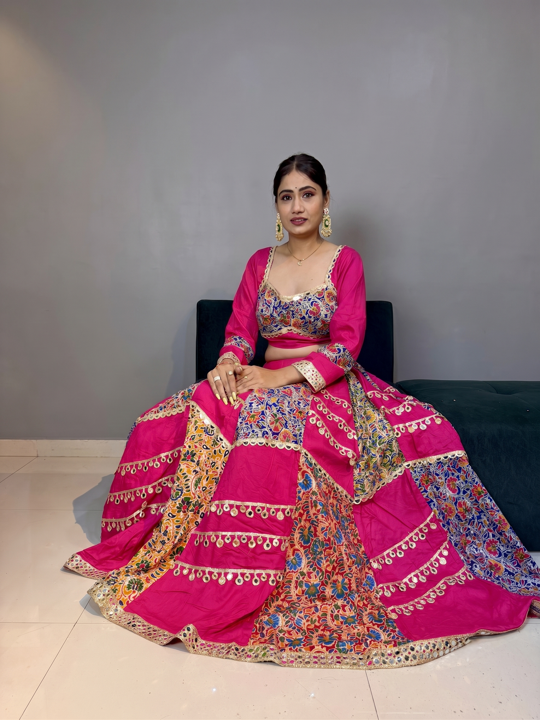 Traditional Lehenga with Mirror Blouse