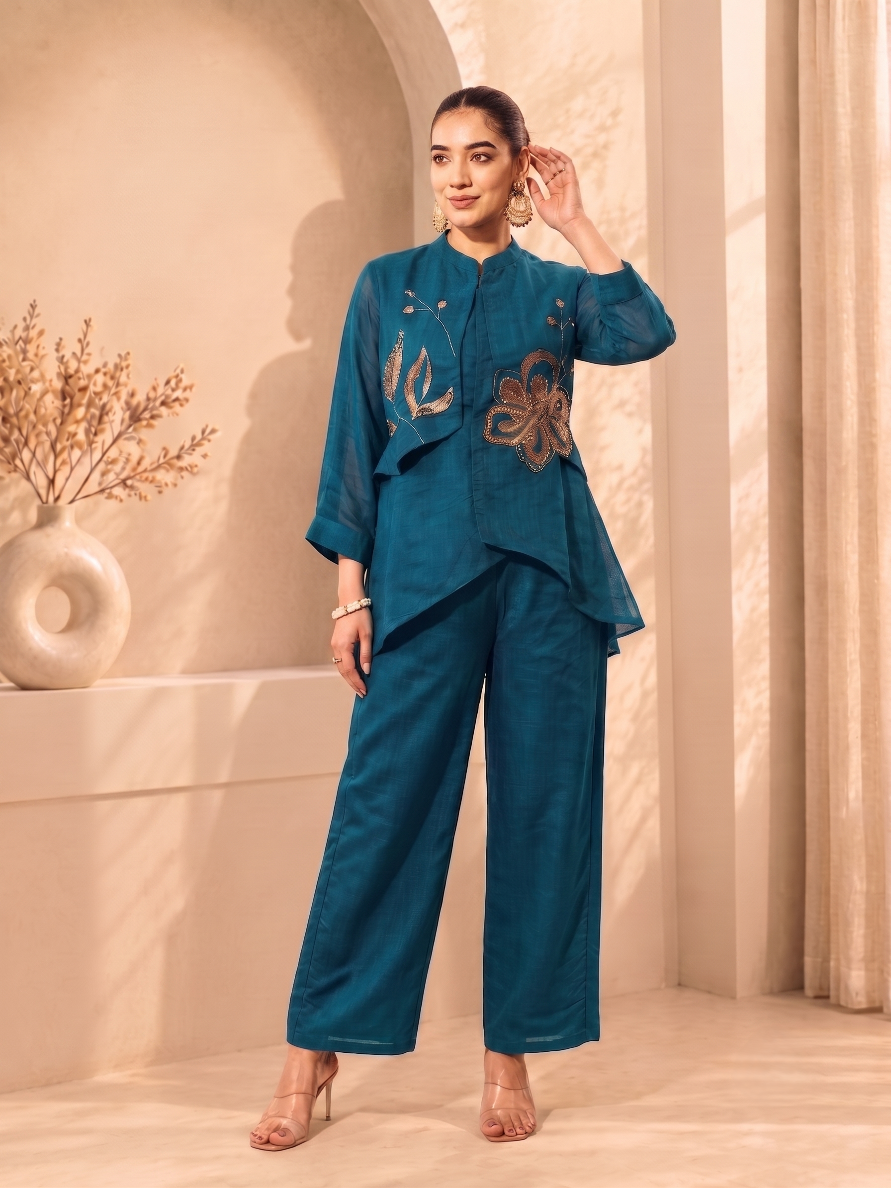 Zarifa Mal Chanderi Co-Ord Set