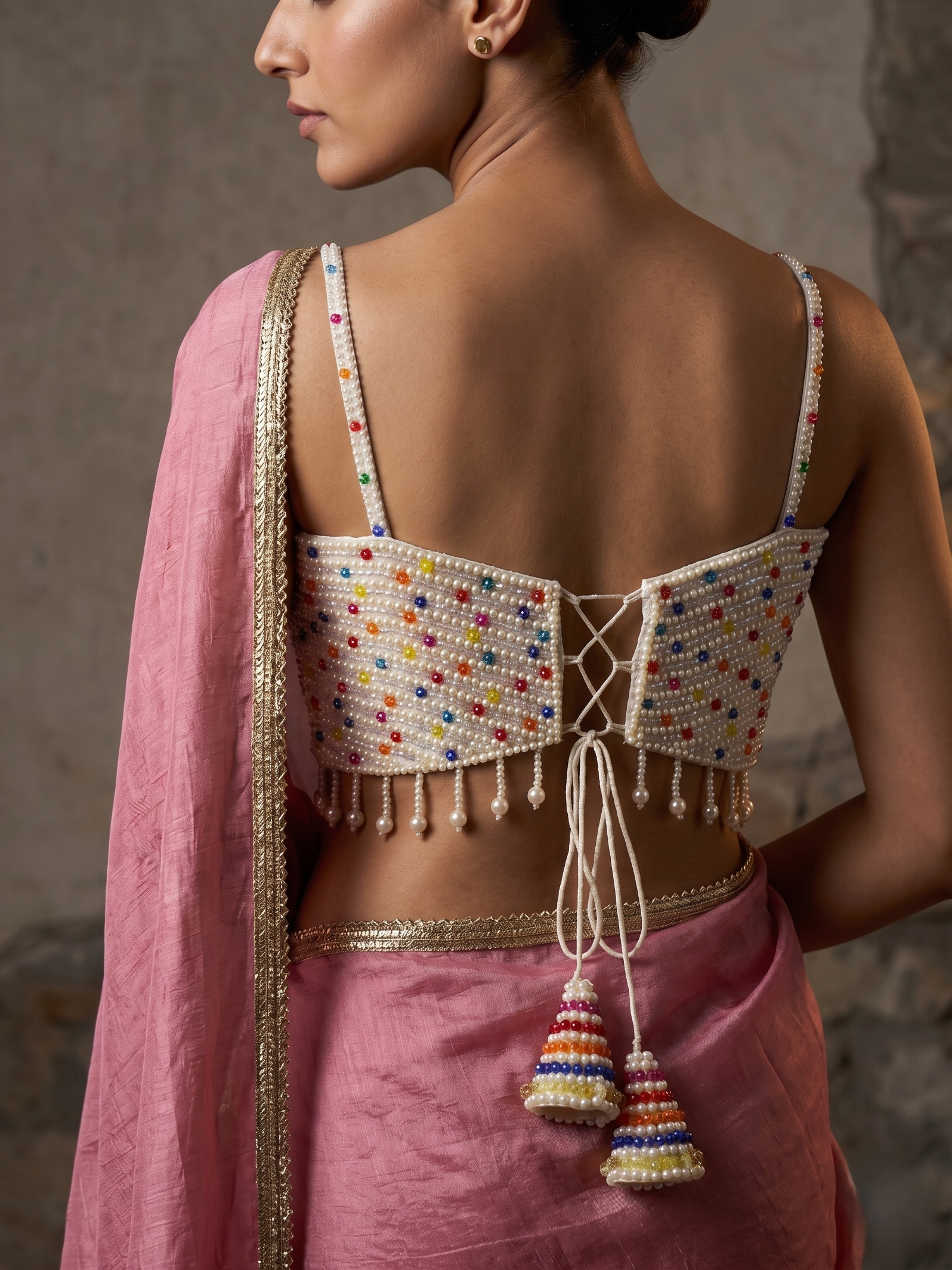 Luxe Pearl Saree Set