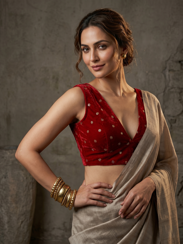 V Neck Velvet