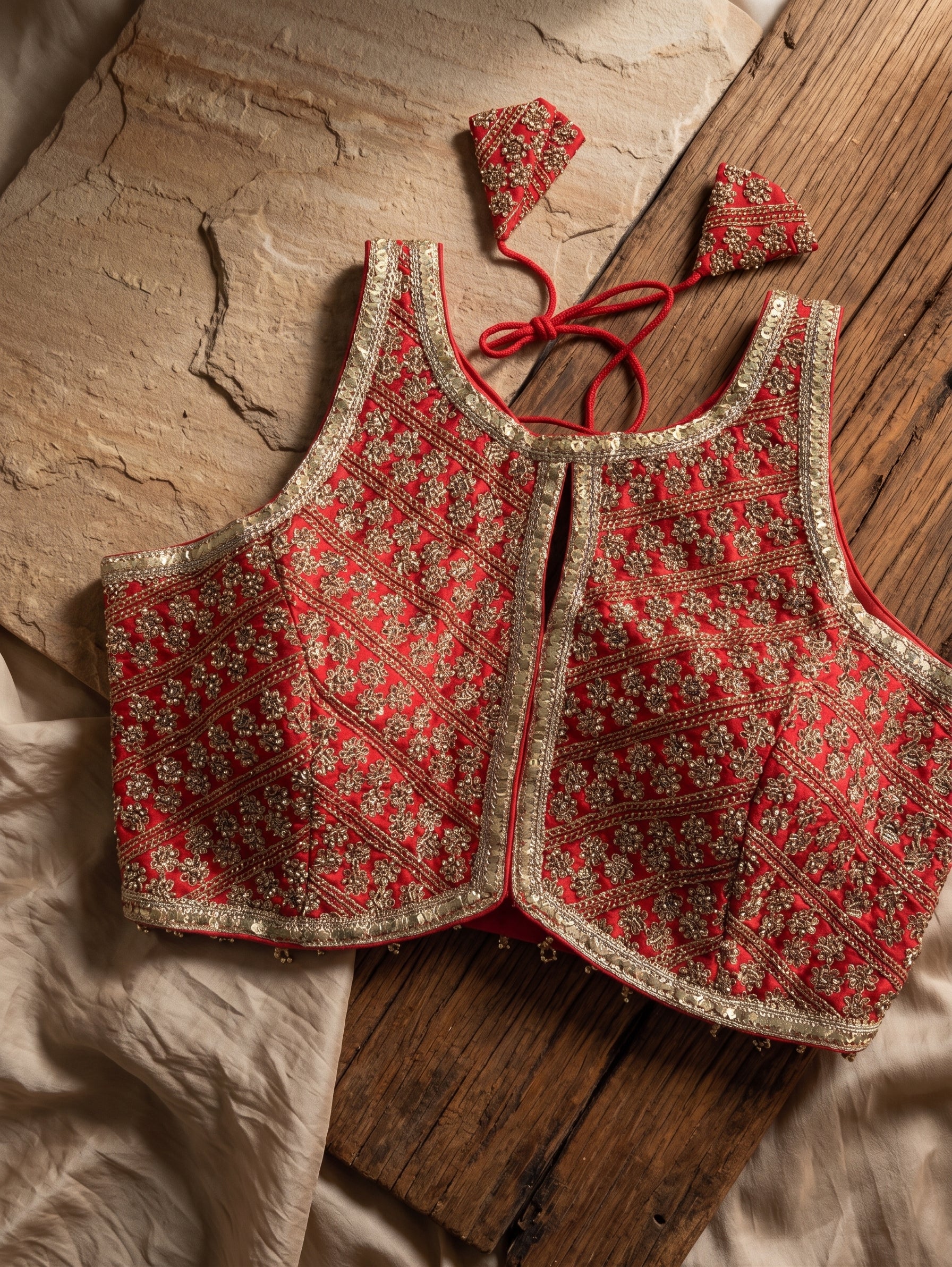Heavy Stone Work Designer Lace Blouse