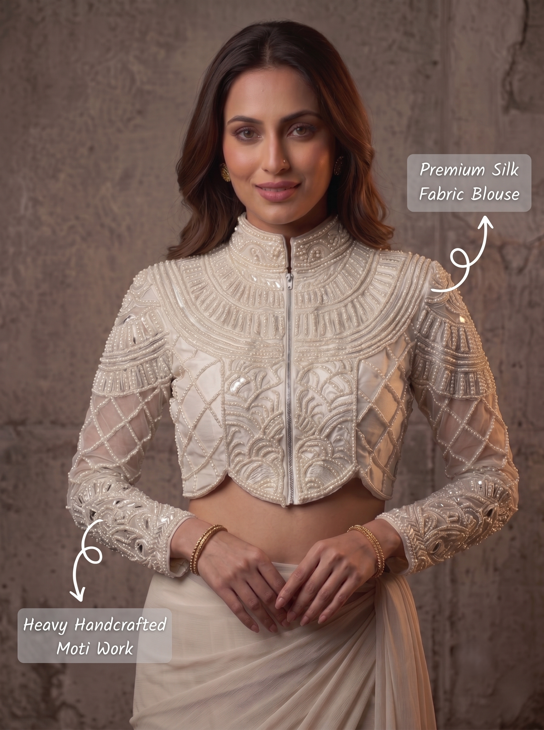 Moti Royale Net Full Sleeves Blouse