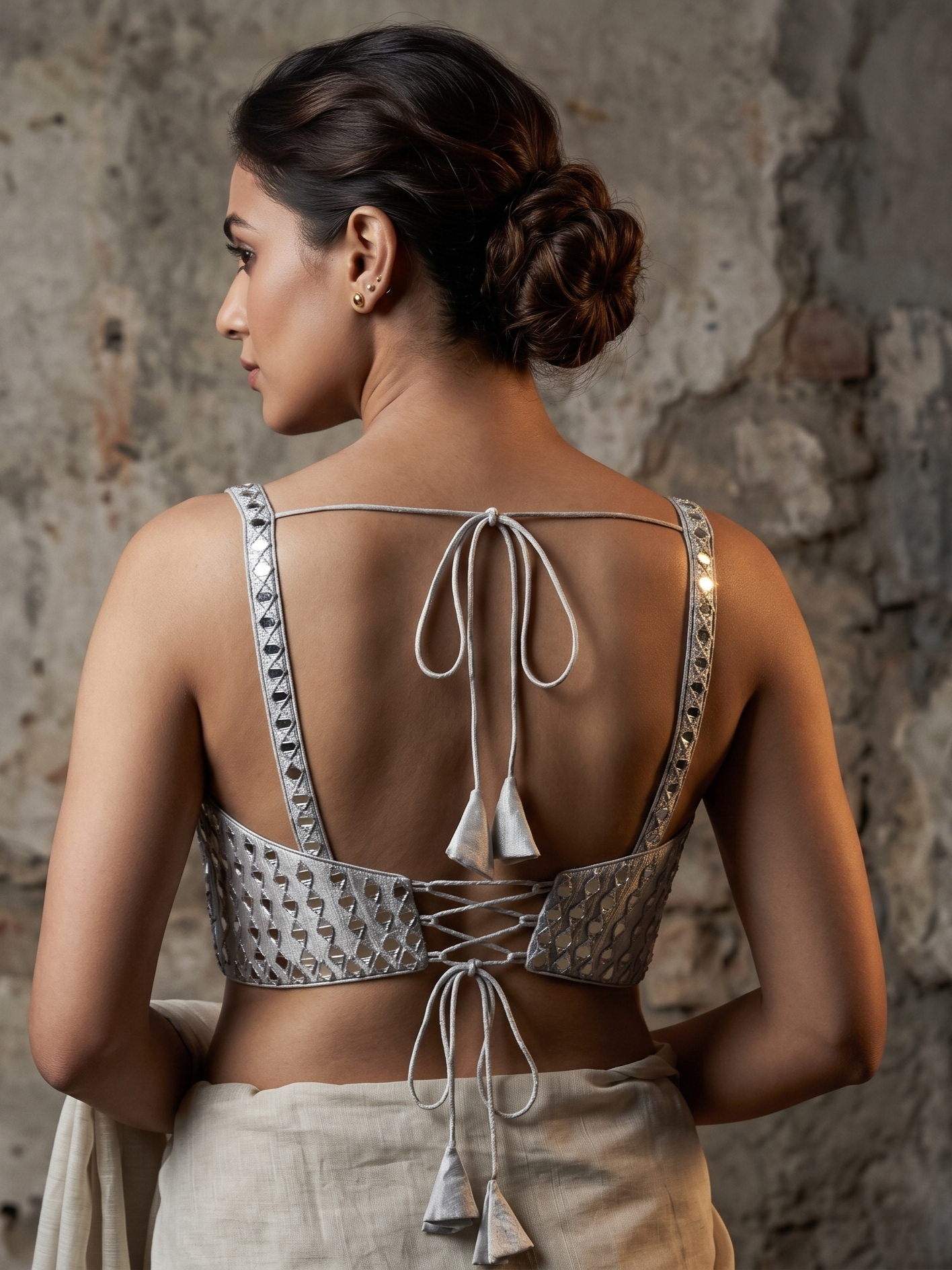 JASHN MIRROR WORK STRAP BLOUSE
