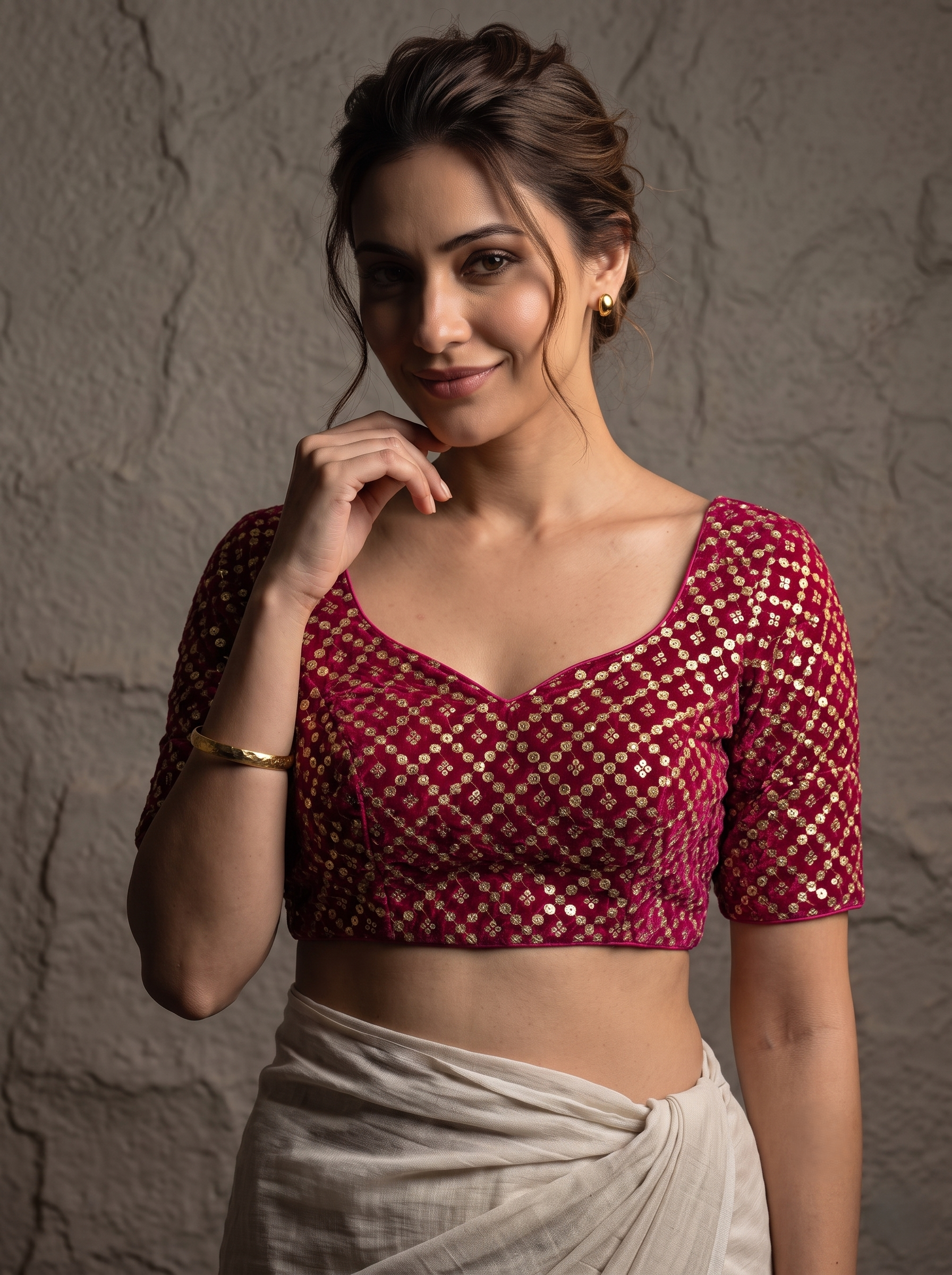 Velvet Shringar Zari Designer Blouse