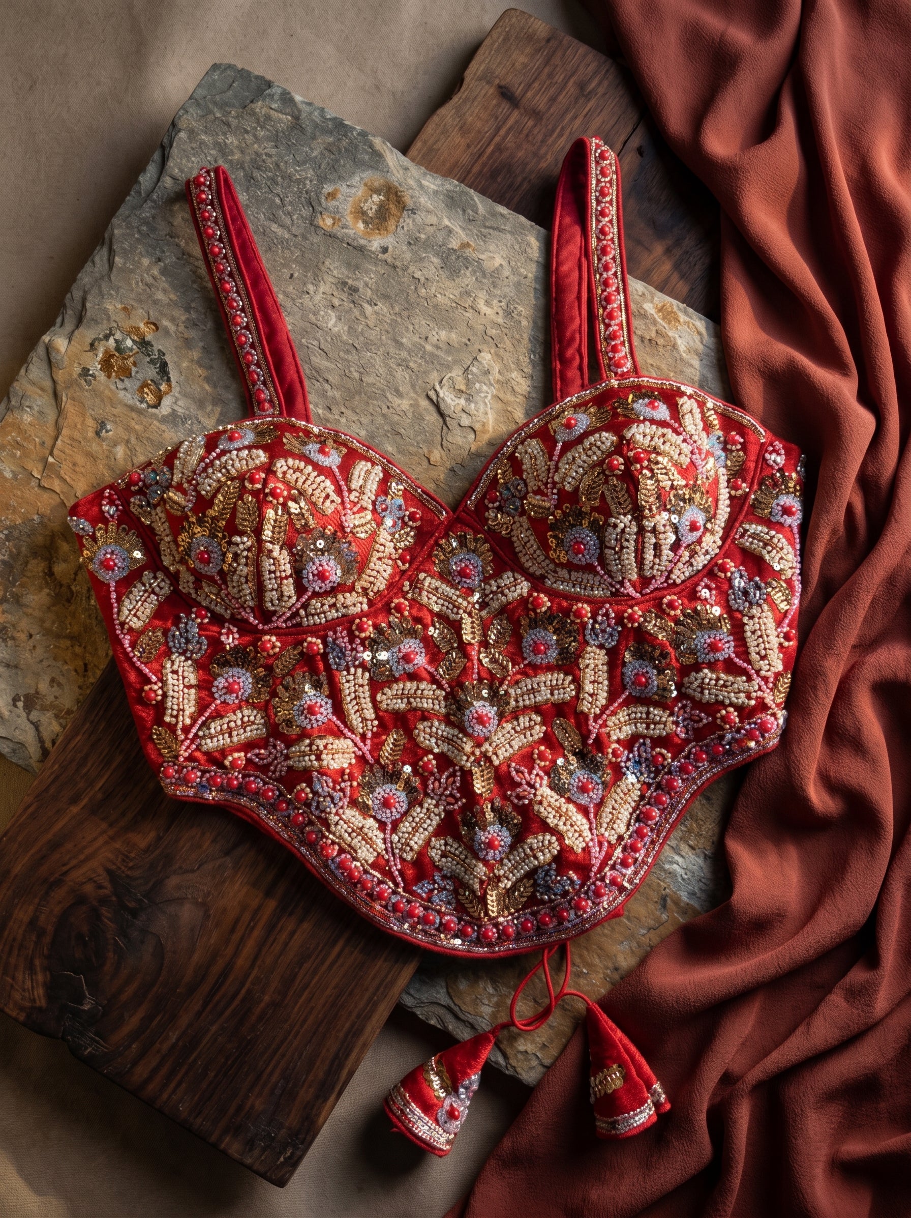 Aarvika Handcrafted Silk Co-Ord Blouse