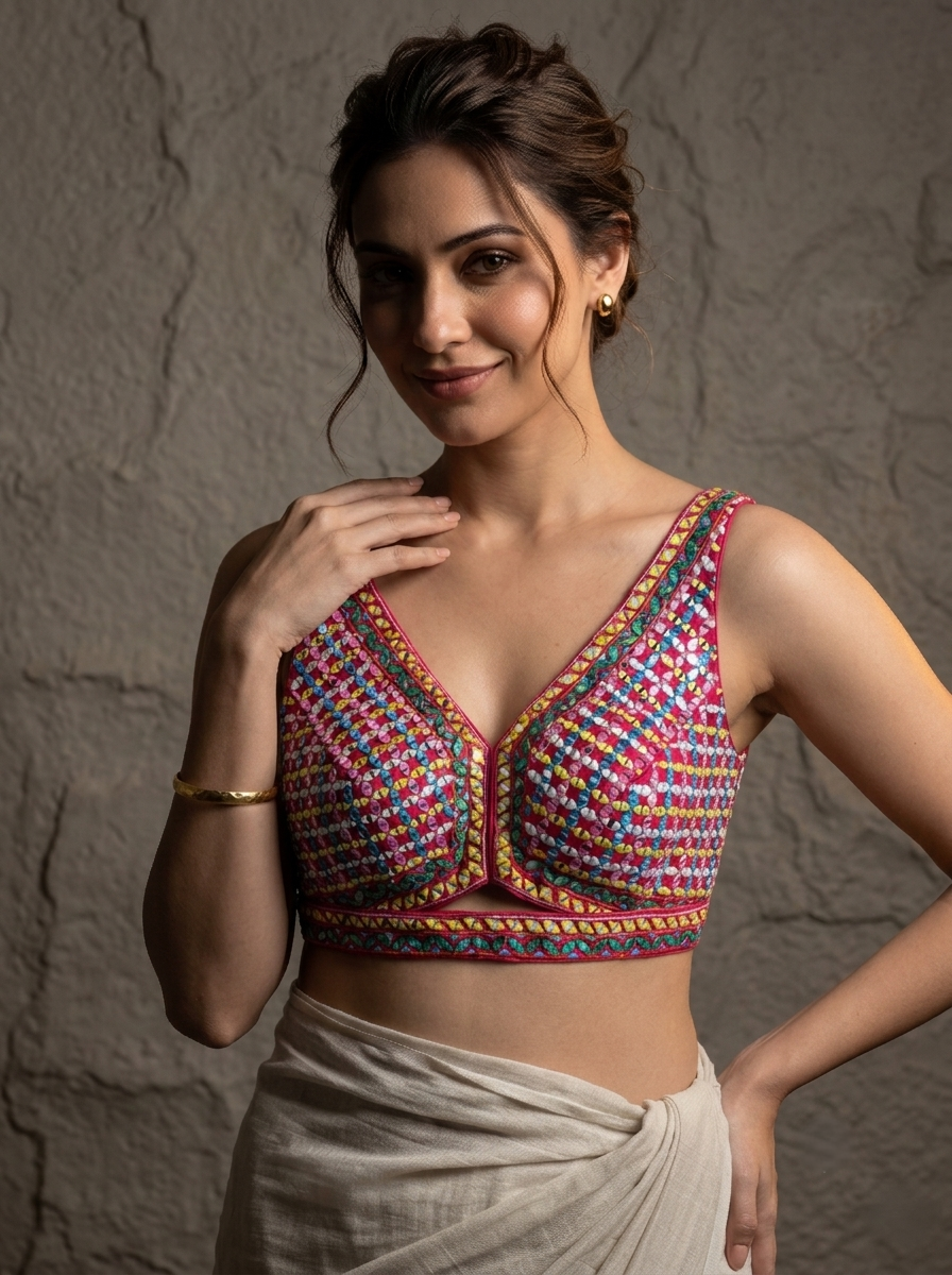 Ruhani Mirror Silk Blouse
