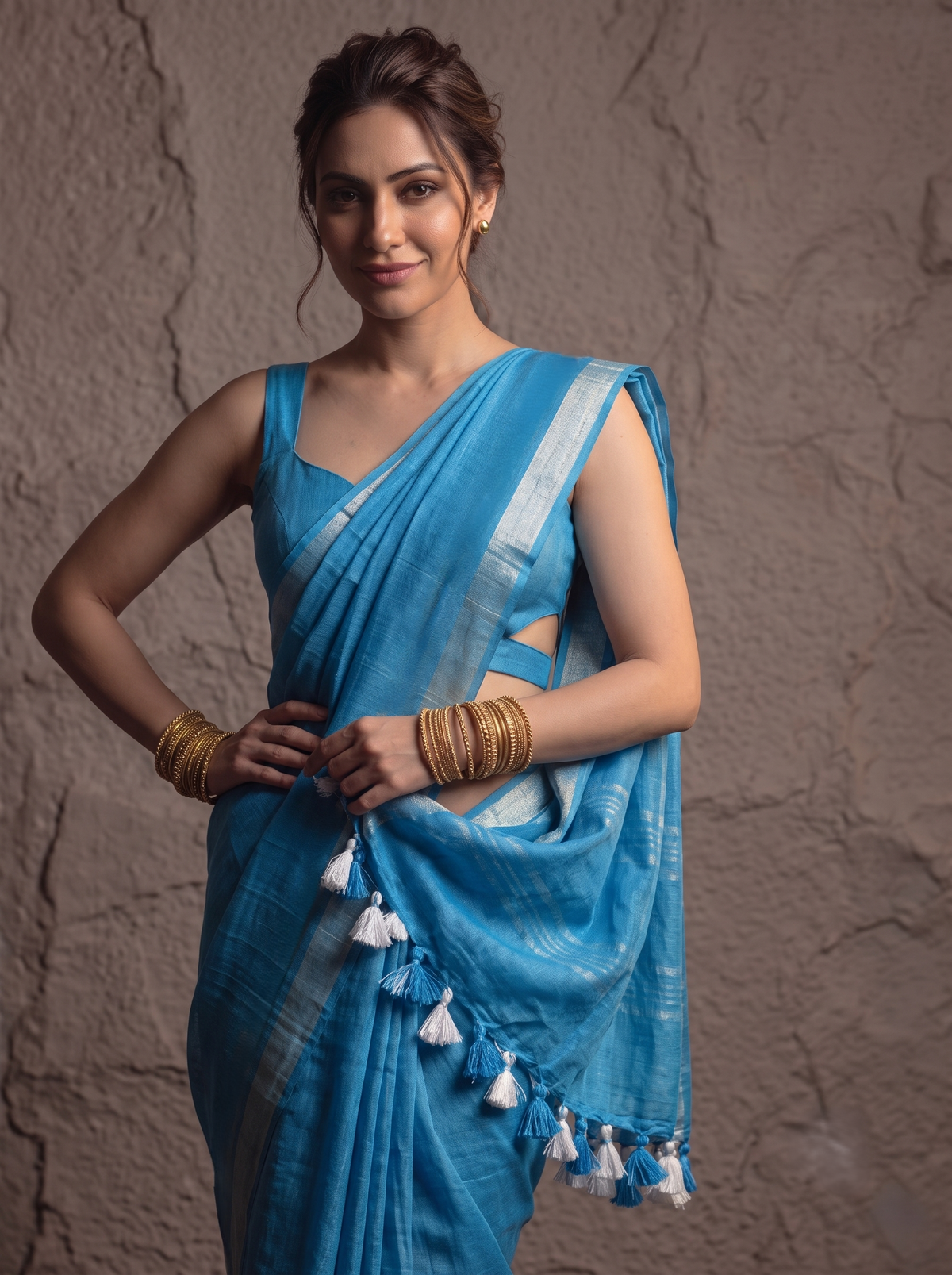 D-Linen Cotton Saree