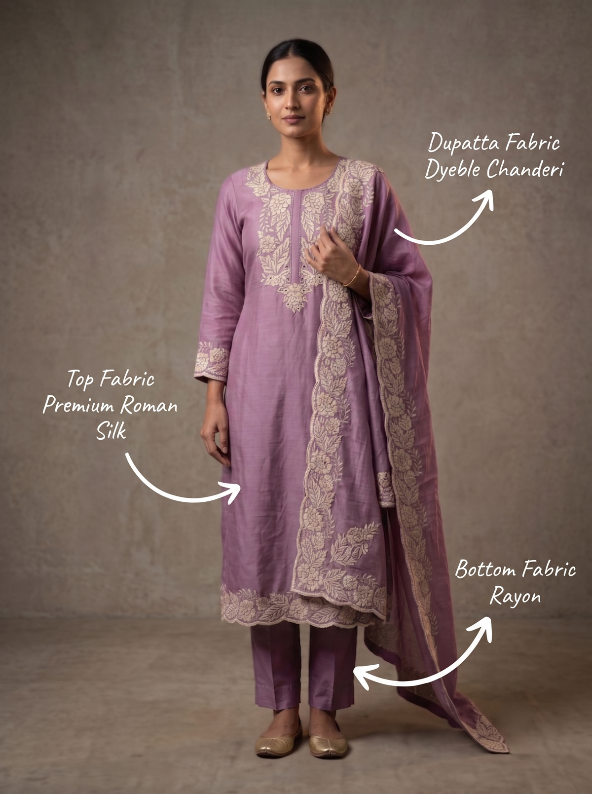 Festive Roman Unstitched Silk Suit
