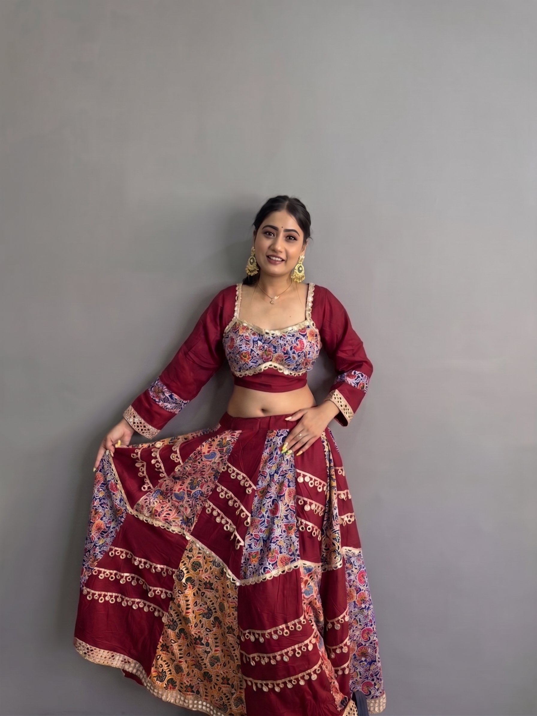 Traditional Lehenga with Mirror Blouse