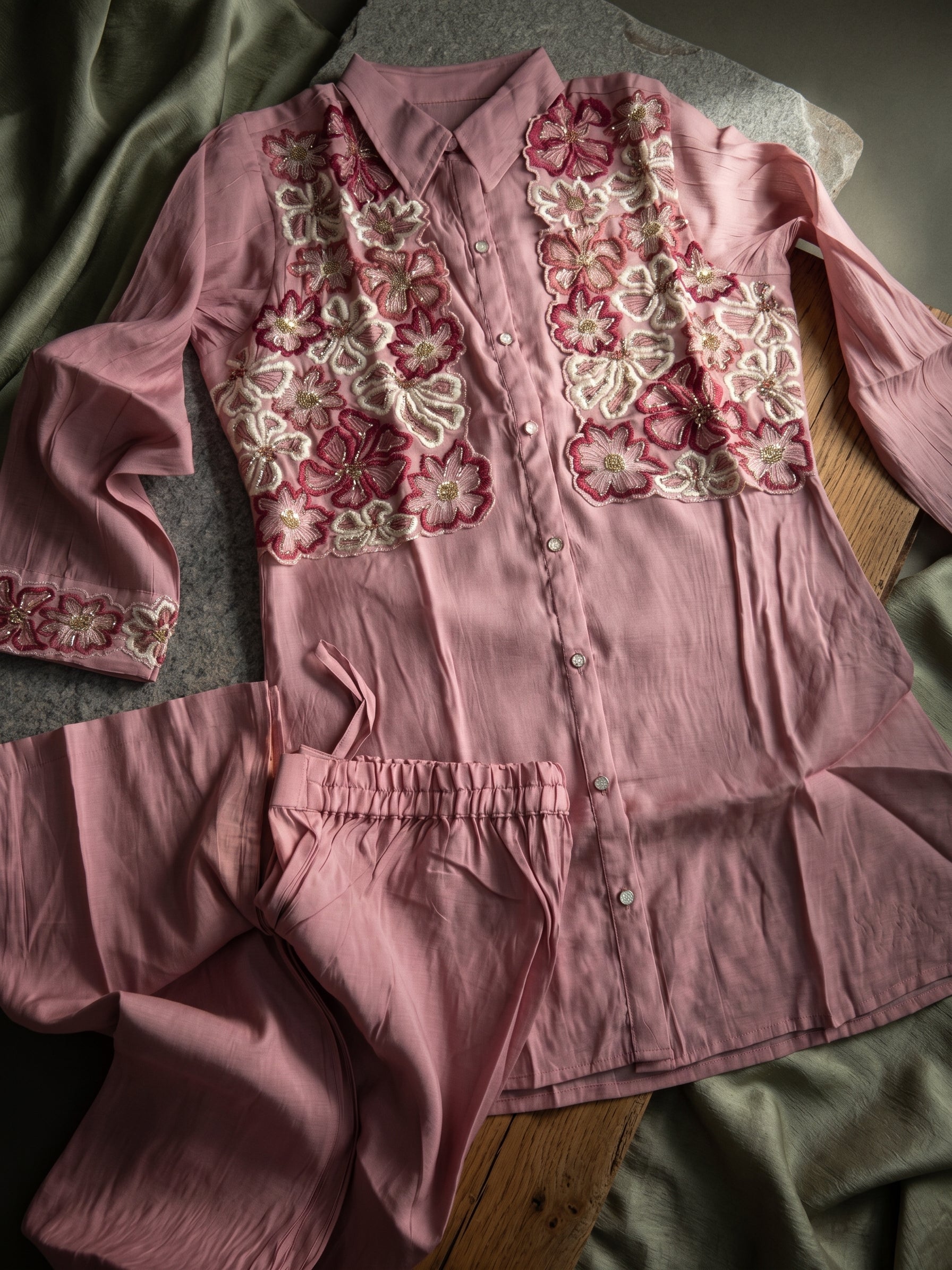 Aura Mal Chanderi Koti Set
