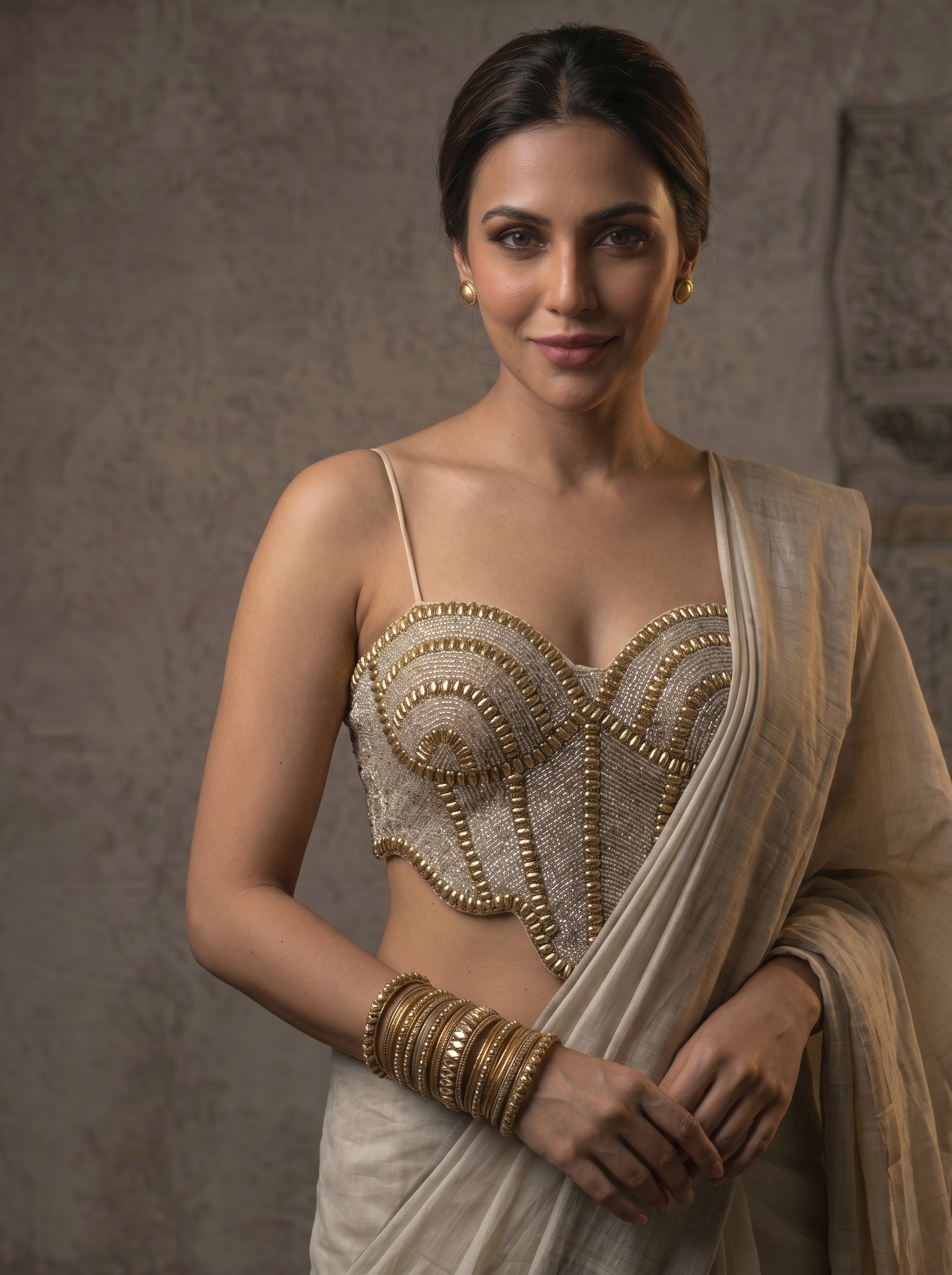 Elina Luxe Silk Handwork Blouse