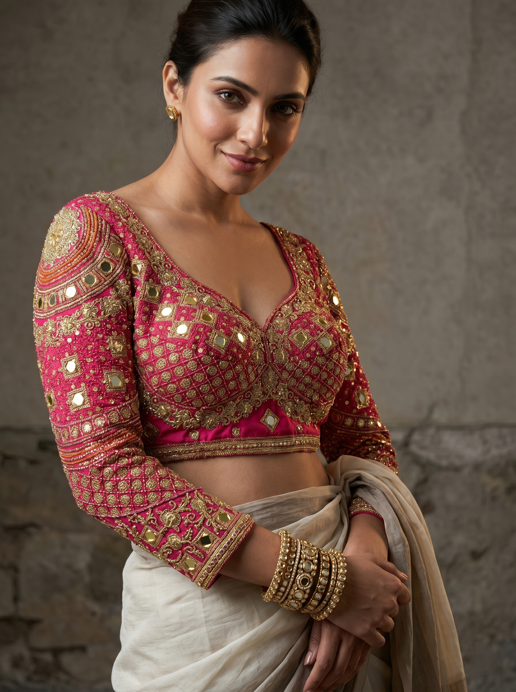 Heritage Embroidery Mirror Work Blouse
