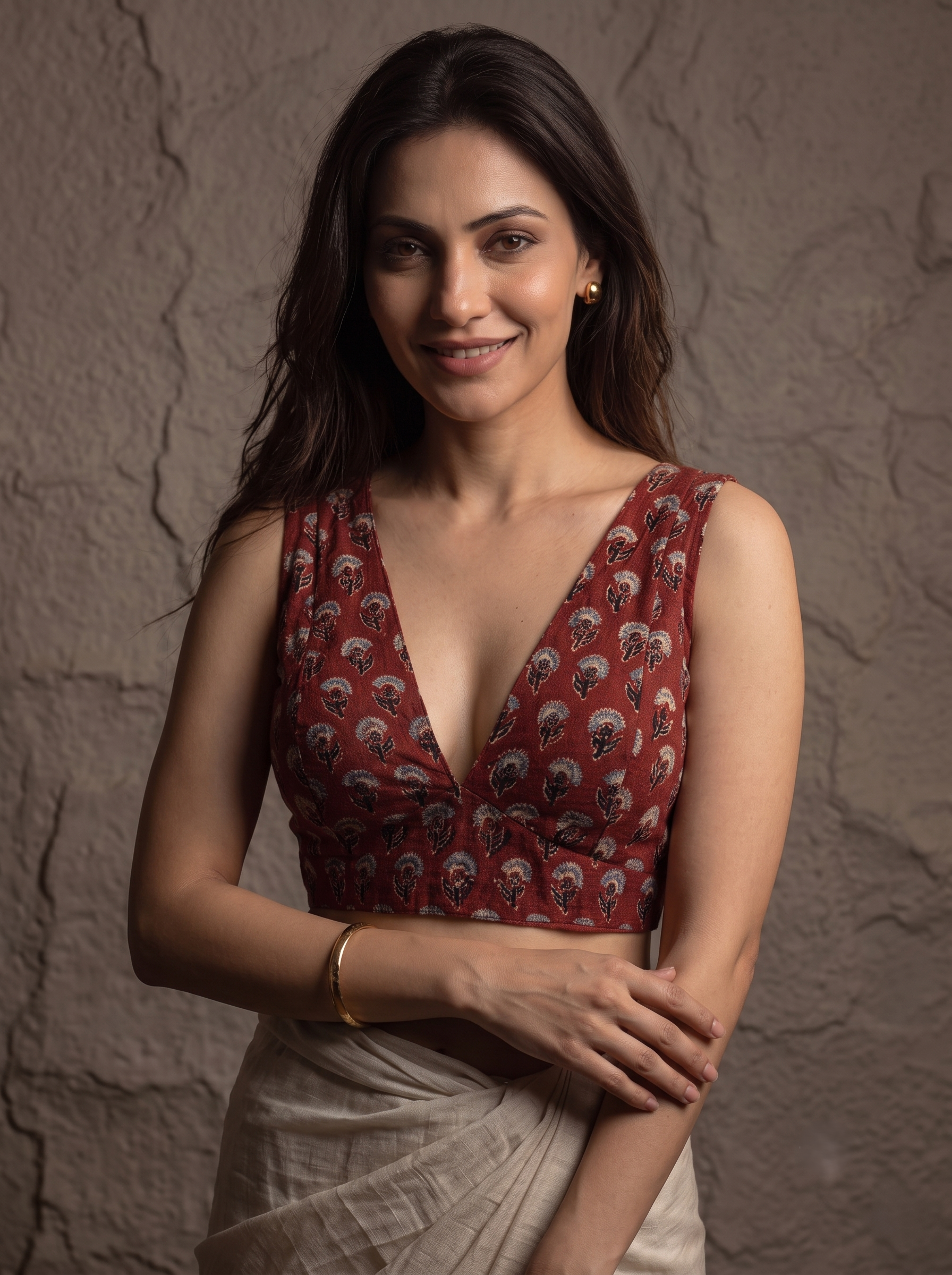 Ajrakh V Neck