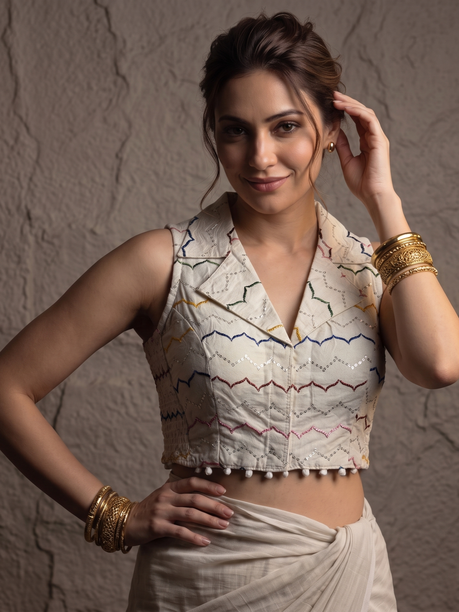 Regal Threadwork Collar Blouse