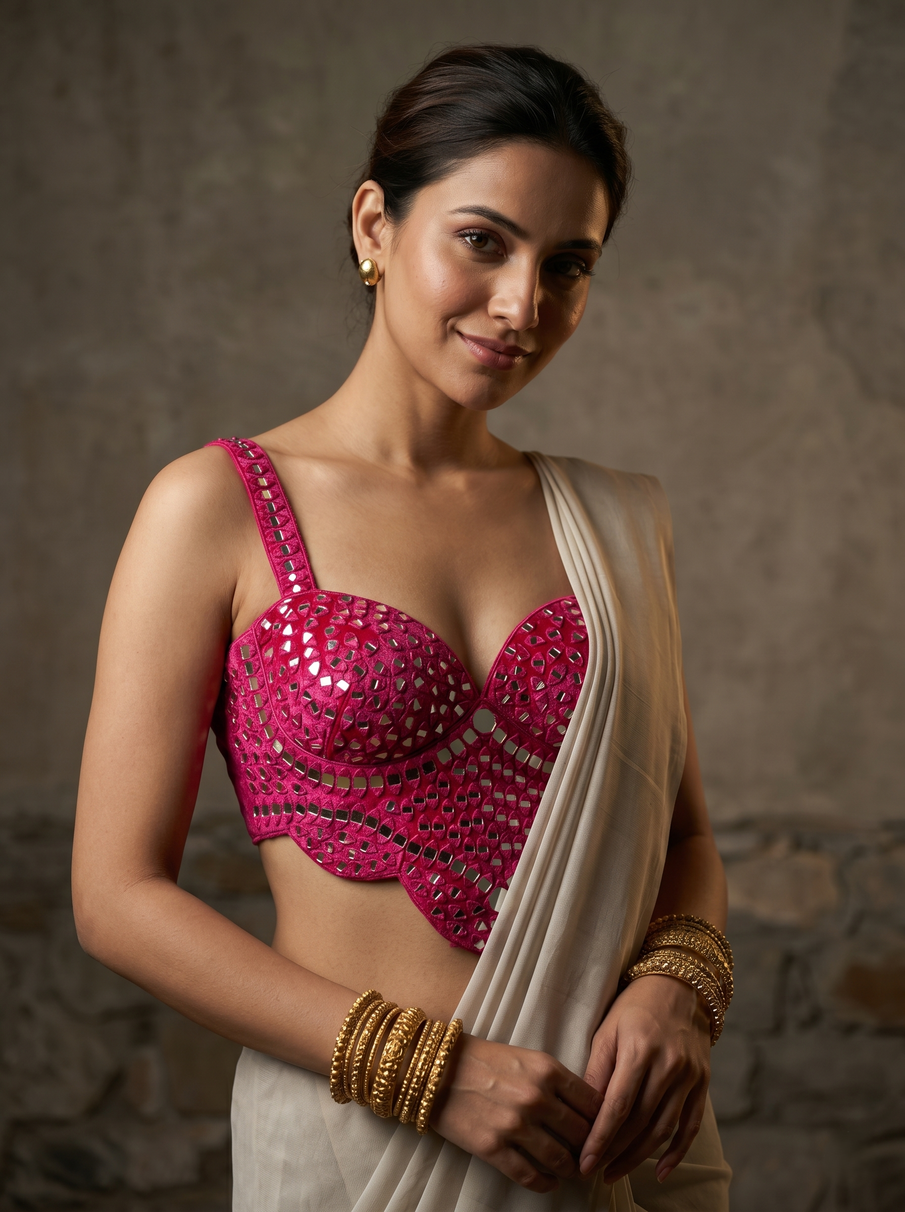 Raaya Mirror Silk Backless Blouse